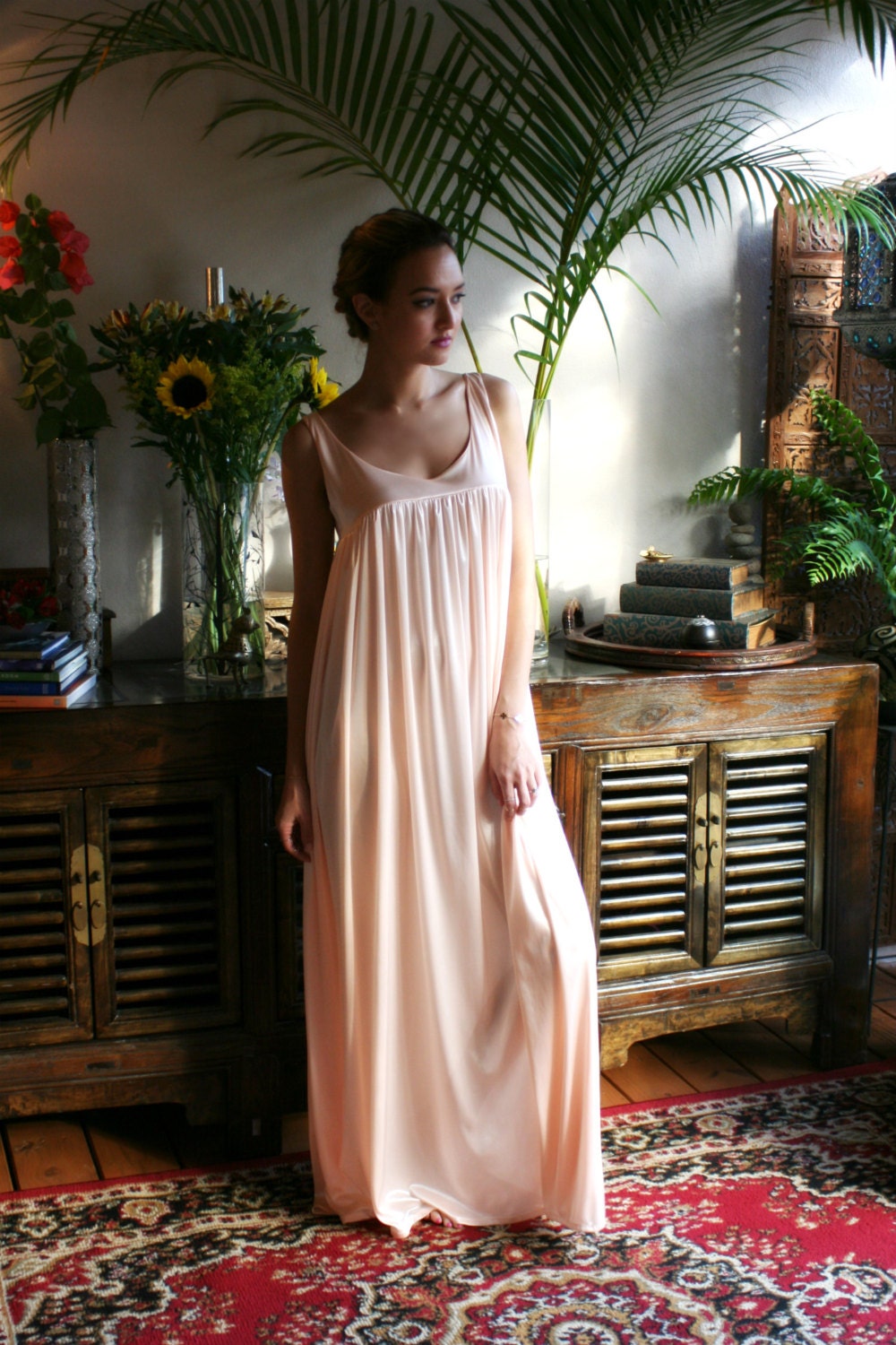 Satin Nightgown Satin Lingerie Assorted Colors Basic Luxury Satin Sleepwear Satin Nightgown