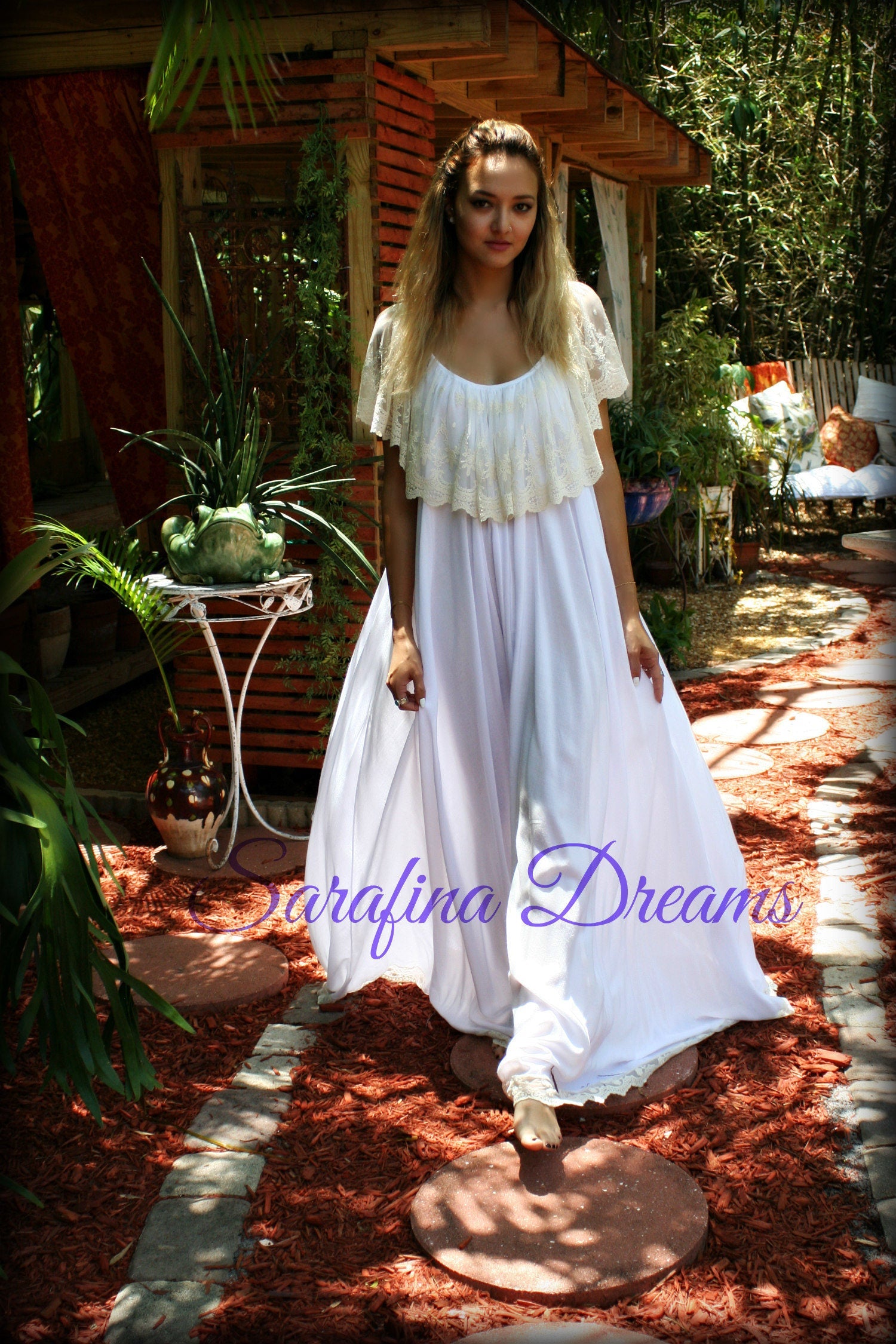 Bridal Nightgown Cotton Nightgown Lace Bridal Cotton Lingerie Angel Full Swing Nightgown Wedding Sleepwear White Lingerie