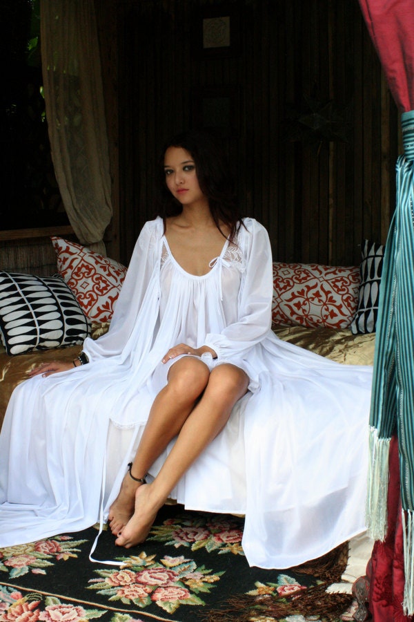 Nylon Baby Doll Nightgown In The Shadows Of Moonlight  Bridal Sleepwear Lingerie Wedding Honeymoon Gown