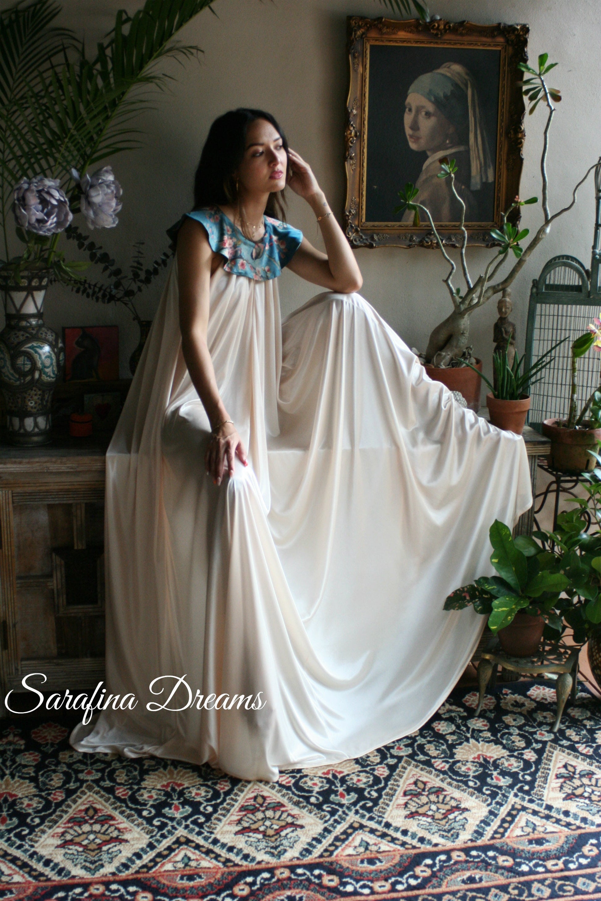 Satin Nightgown Champagne Nightgown Print Collar Bridal Sleepwear Wedding Lingerie Satin Lingerie