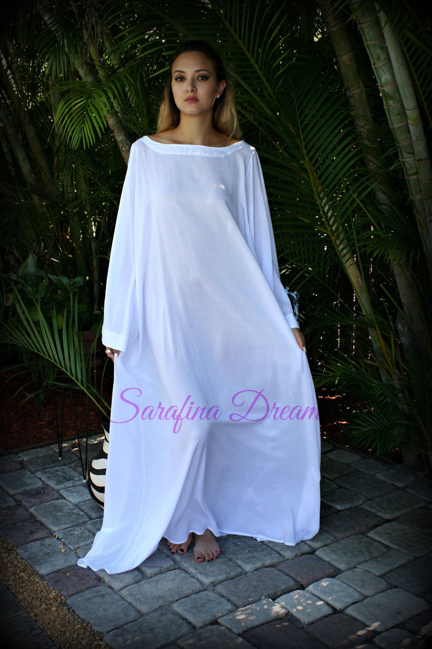 100% Cotton Angel Sleeve Nightgown Choir Jane Austen Era Lingerie Cotton Sleepwear White Cotton Nightgown