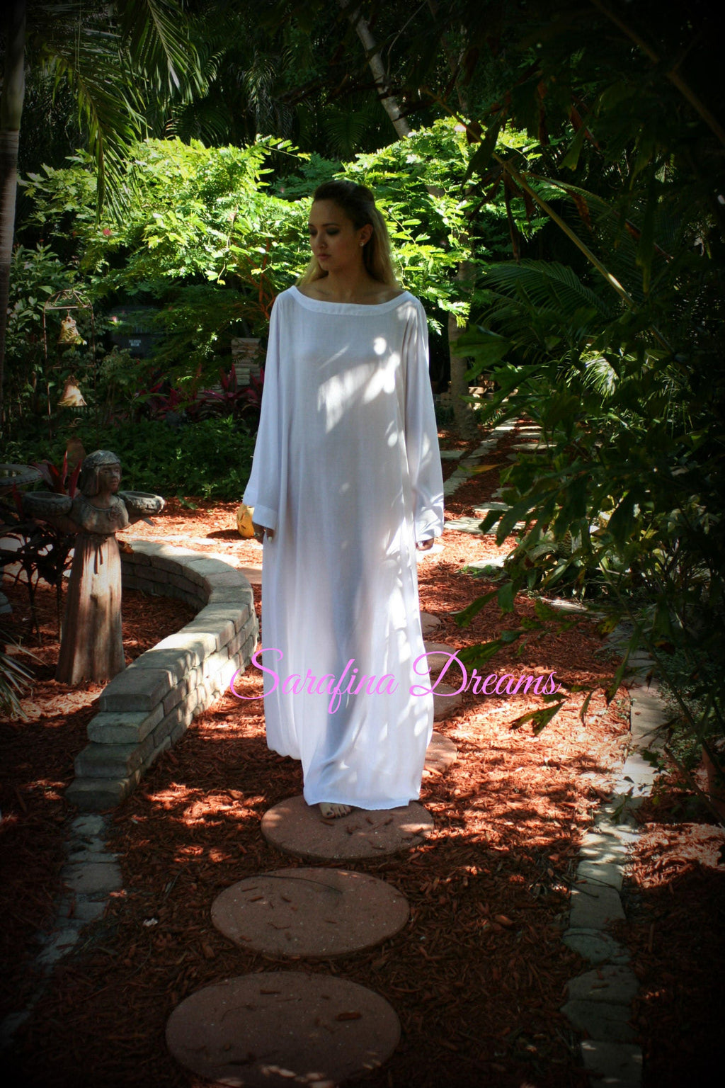 100% Cotton Angel Sleeve Nightgown Choir Jane Austen Era Lingerie Cotton Sleepwear White Cotton Nightgown