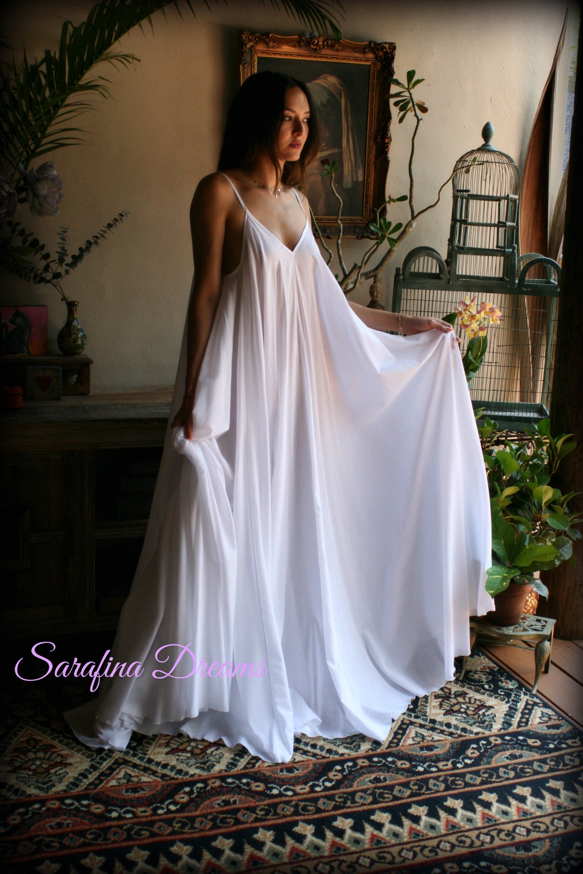 100% Cotton Nightgown White Cotton Nightgown Bridal White Cotton Lingerie Wedding Sleepwear Cotton Sleepwear Honeymoon Nightgown