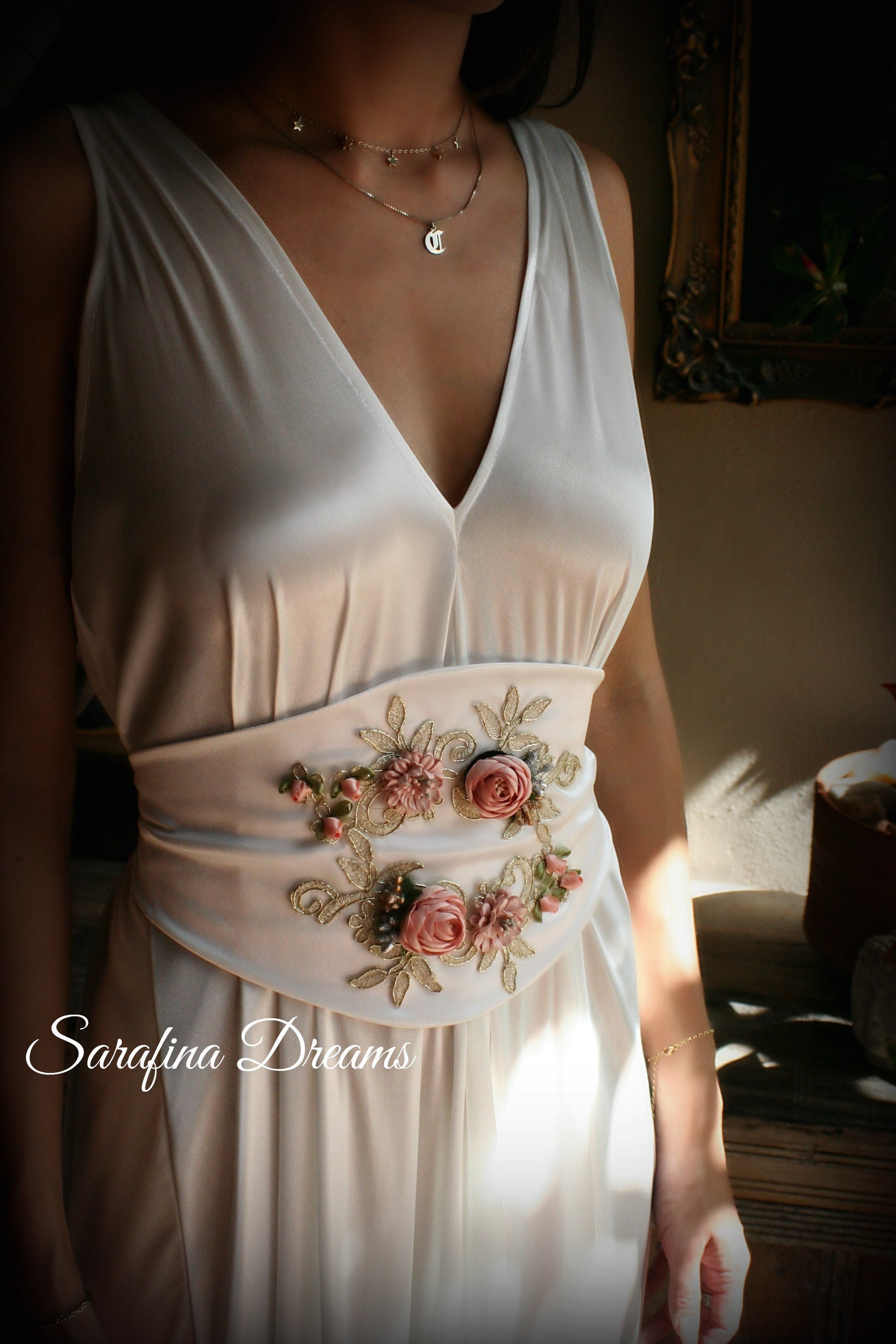 White Satin Bridal Nightgown Angel Wings Nightgown Backless Bridal Lingerie Wedding Nightgown Satin Sleepwear