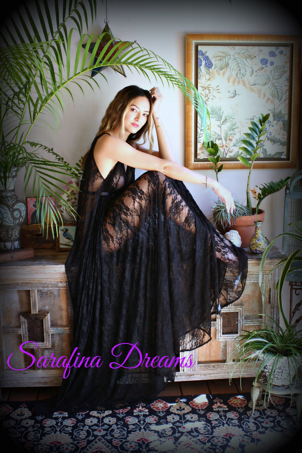Black Lace Backless Nightgown Lace Lingerie Black Lace Sleepwear Nightgown Black Lace Nightgown Black Lace Sleepwear Lingerie