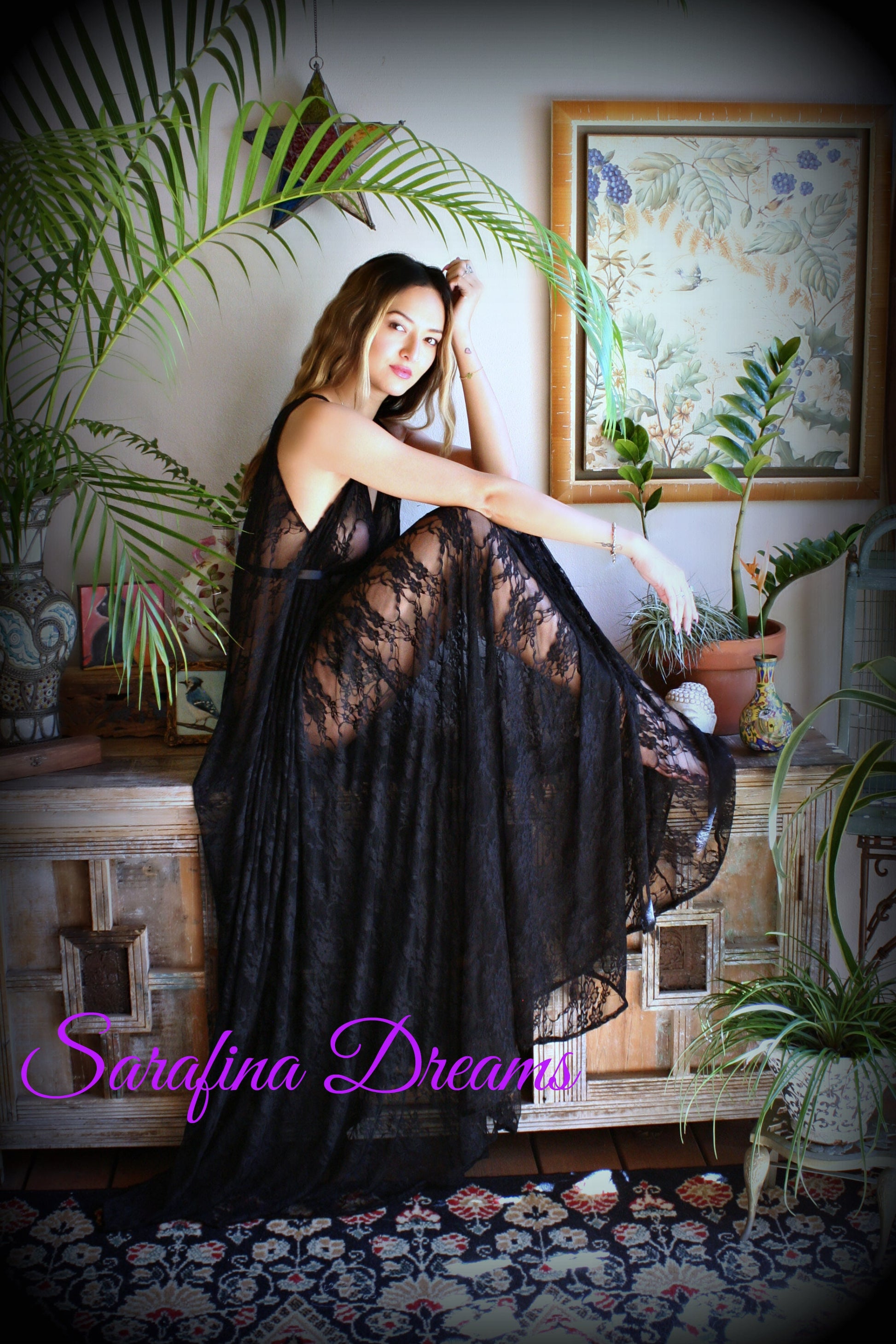 Black Lace Backless Nightgown Lace Lingerie Black Lace Sleepwear Nightgown Black Lace Nightgown Black Lace Sleepwear Lingerie