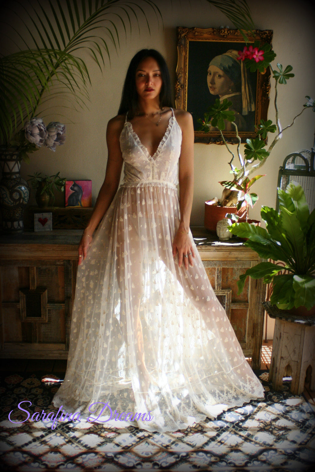 Bridal Nightgown Backless Lace Wedding Sleepwear Bridal Lingerie  Ivory Lace Lingerie Lace Lingerie Wedding Nightgown Honeymoon Lingerie