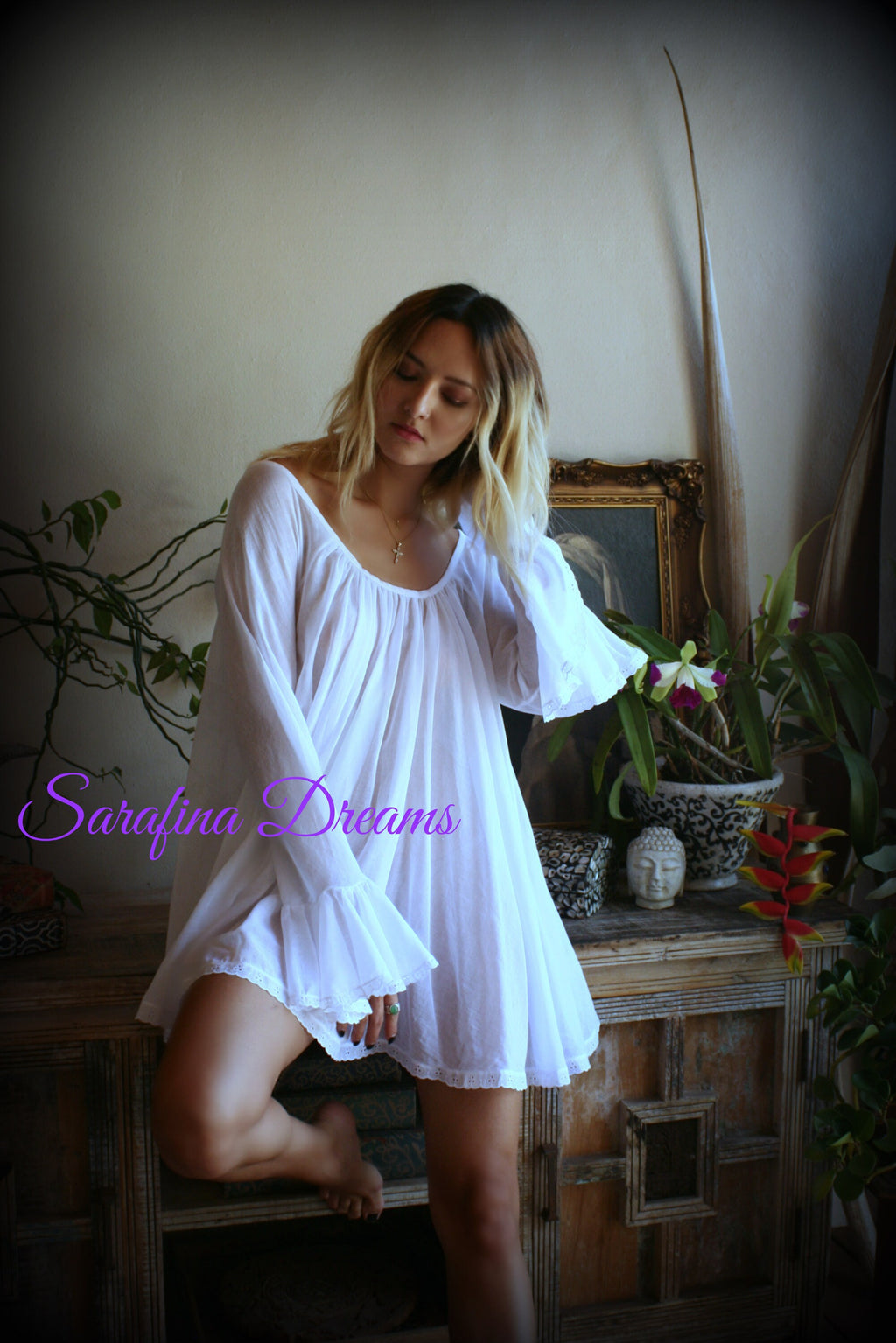 100% Cotton Jane Austen White And Print Cotton Baby Doll Nightgown Bridal Lingerie Wedding Sleepwear Cotton Sleepwear Honeymoon Lingerie