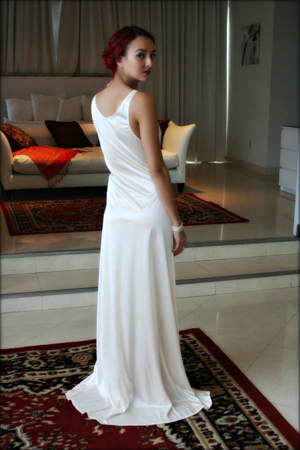 Bridal Nightgown Satin Slip Dress Liner Bridal Slip Wedding Slip Formal Length Slip Bridal Lingerie Wedding Lingerie Sleepwear