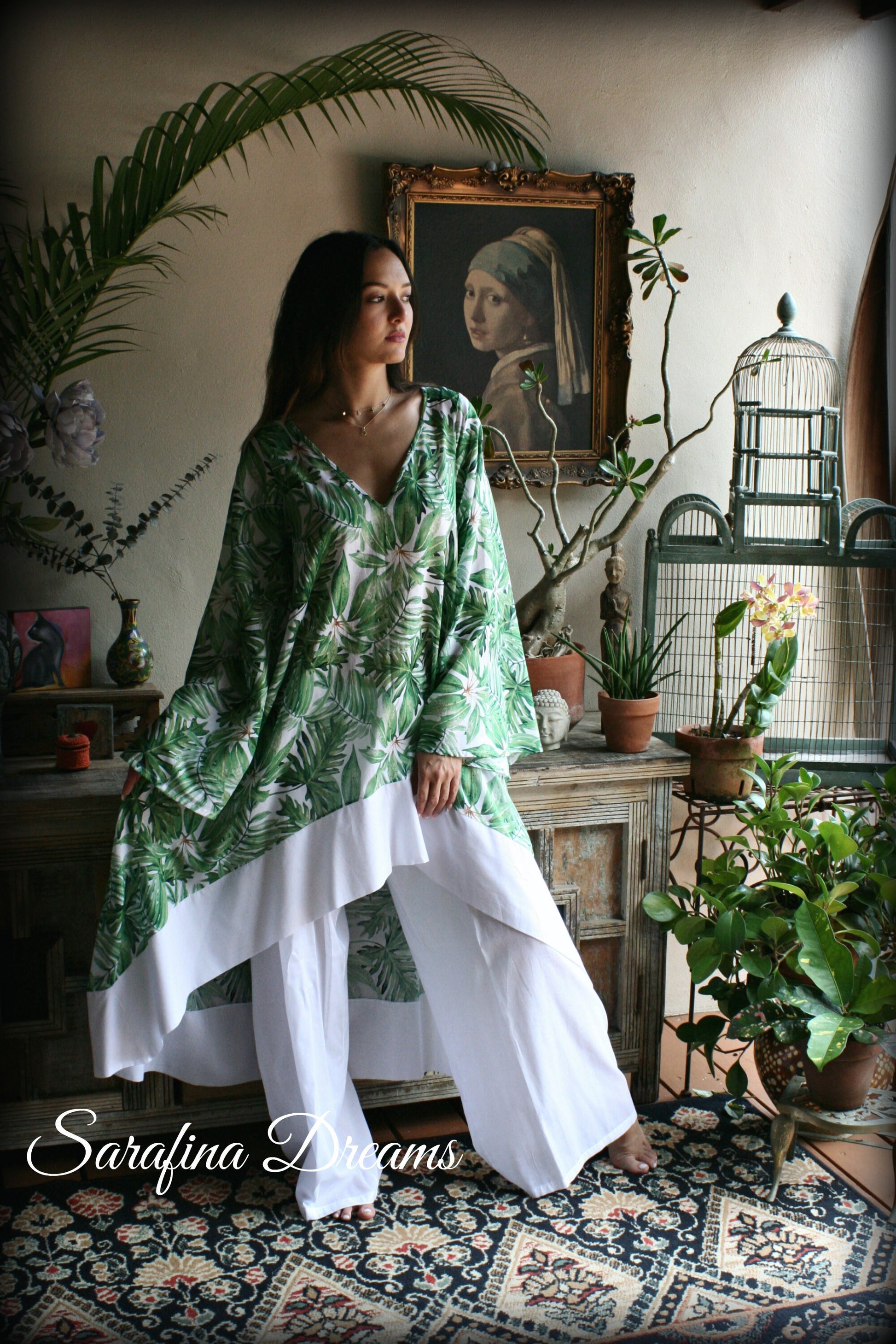 100% Cotton Tunic Pajama Tropical Bridal Cotton Sleepwear Cotton Nightgown Lounge Pajama Cruise Wear Honeymoon Cotton Lingerie