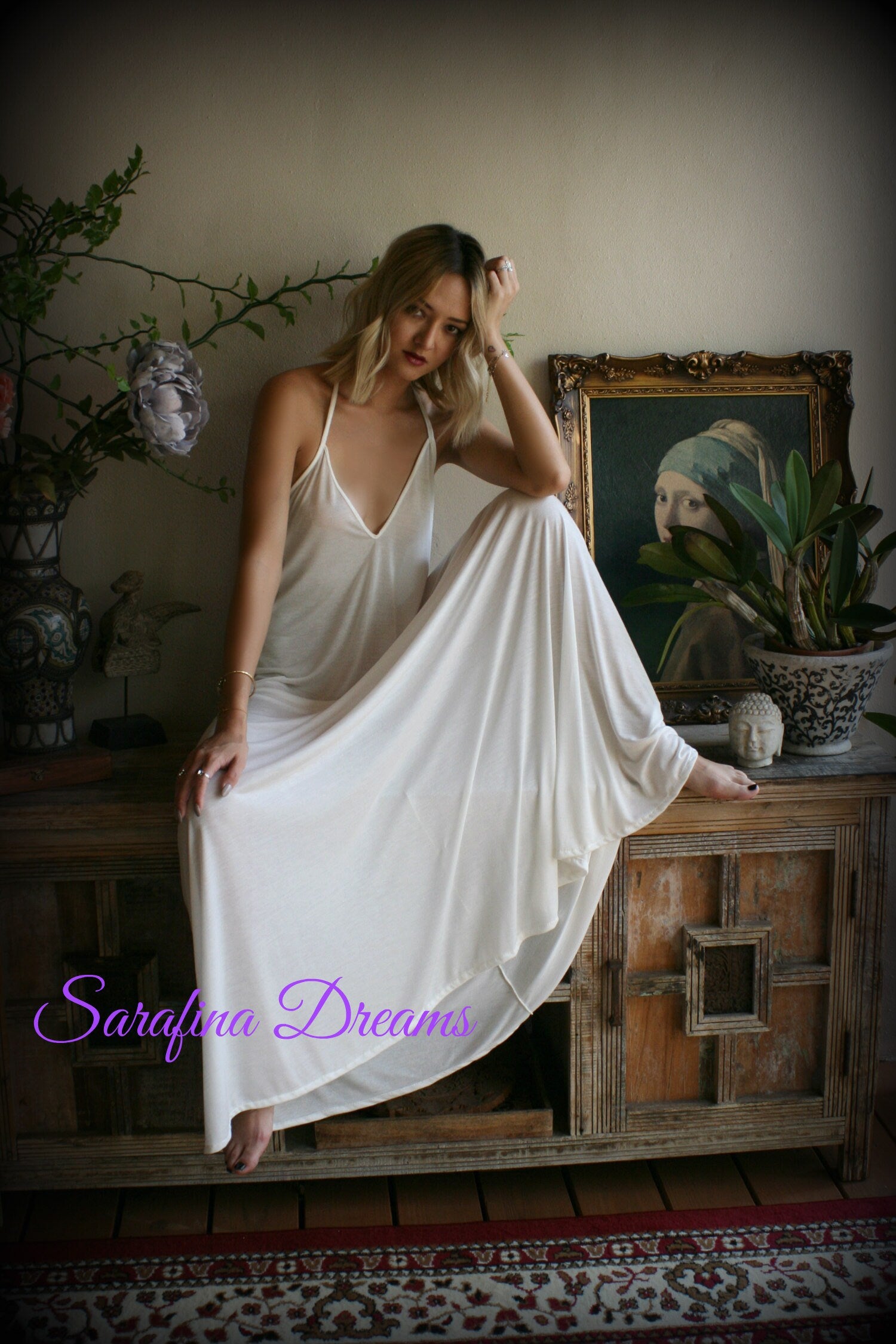Bridal Silk Knit Backless Nightgown Wedding Lingerie Bridal Lingerie Wedding Nightgown Honeymoon Sleepwear Silk Lingerie Halter nightgown