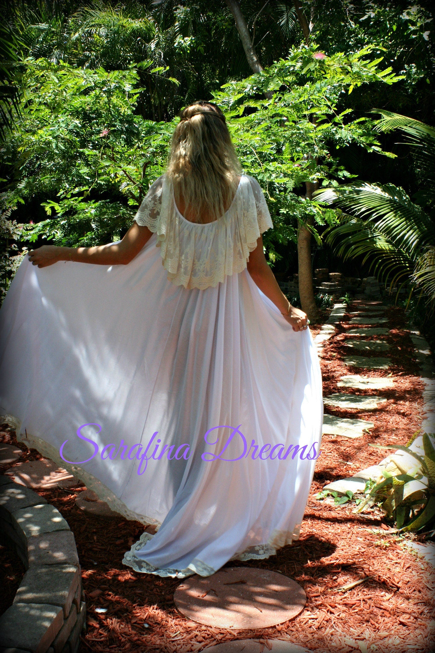Bridal Nightgown Cotton Nightgown Lace Bridal Cotton Lingerie Angel Full Swing Nightgown Wedding Sleepwear White Lingerie