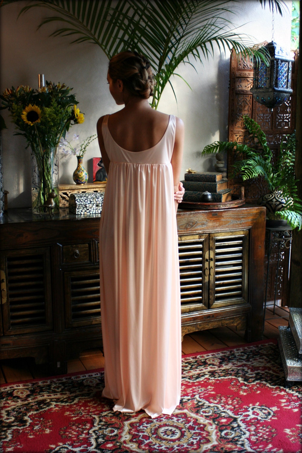 Satin Nightgown Satin Lingerie Assorted Colors Basic Luxury Satin Sleepwear Satin Nightgown