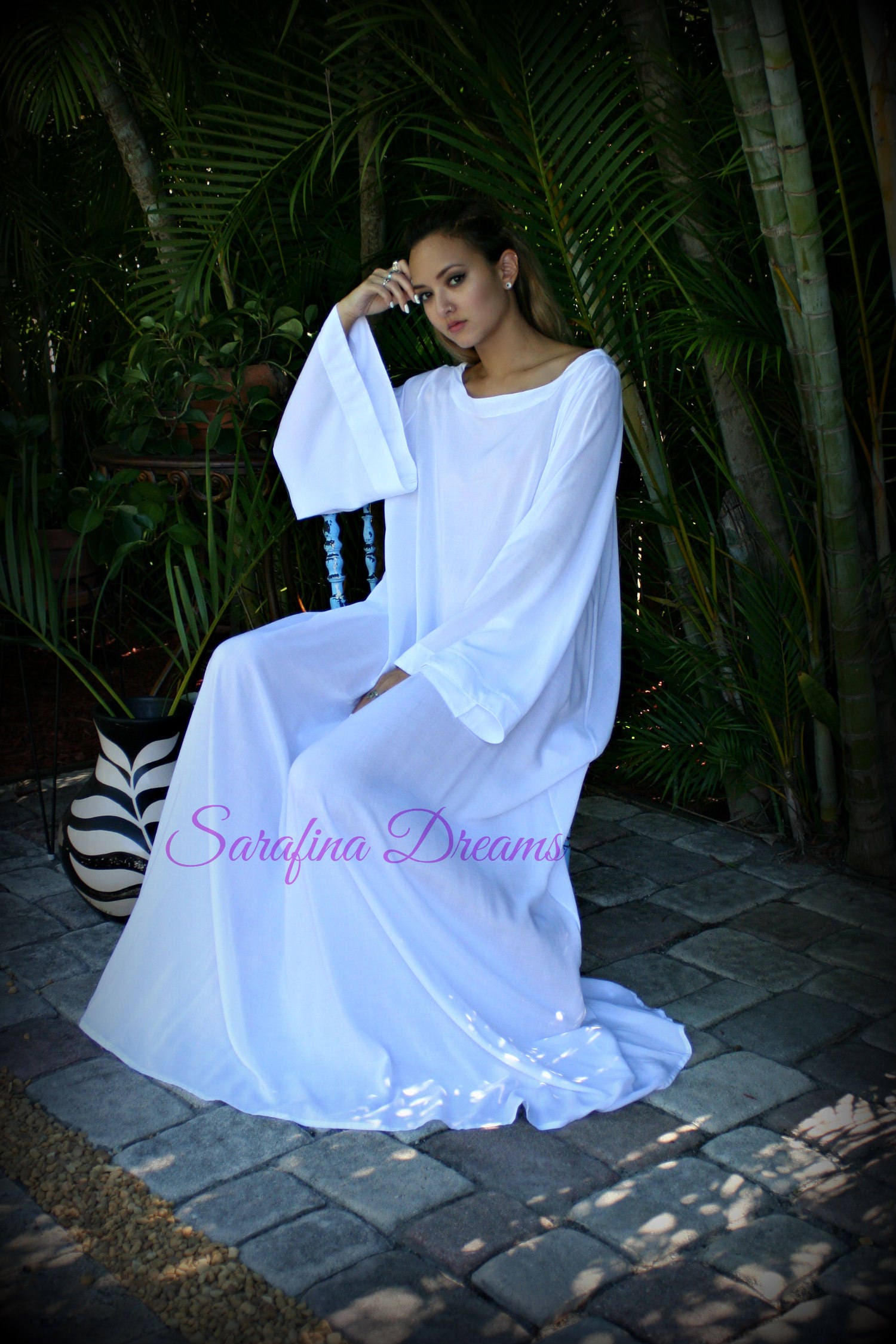 100% Cotton Angel Sleeve Nightgown Choir Jane Austen Era Lingerie Cotton Sleepwear White Cotton Nightgown