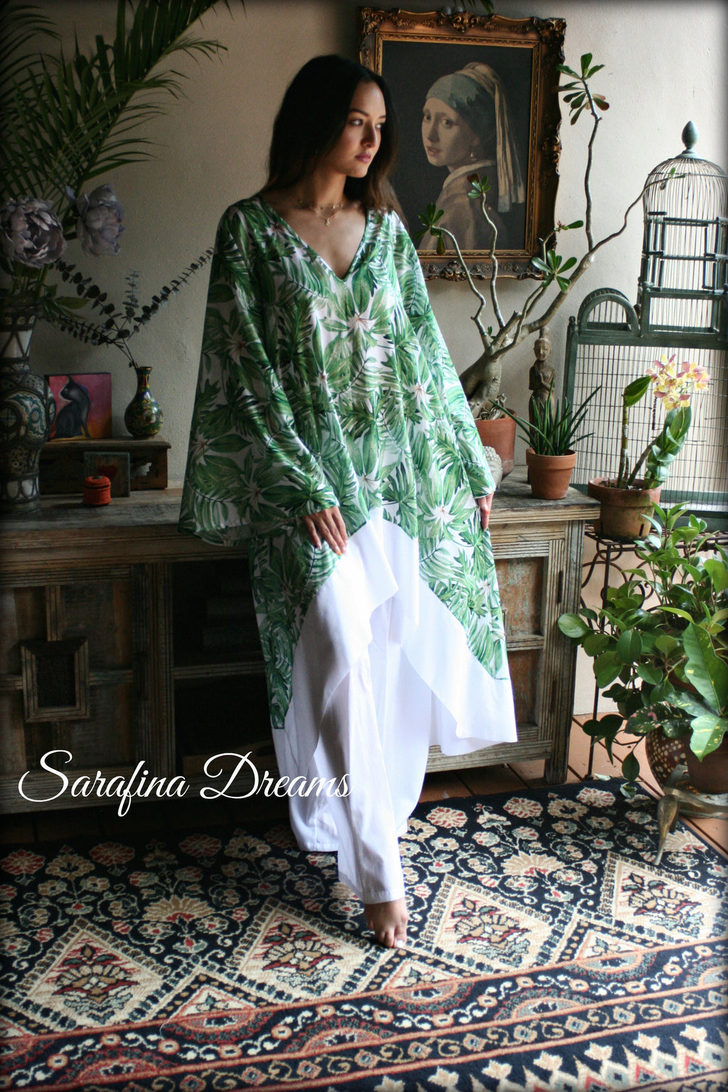 100% Cotton Tunic Pajama Tropical Bridal Cotton Sleepwear Cotton Nightgown Lounge Pajama Cruise Wear Honeymoon Cotton Lingerie