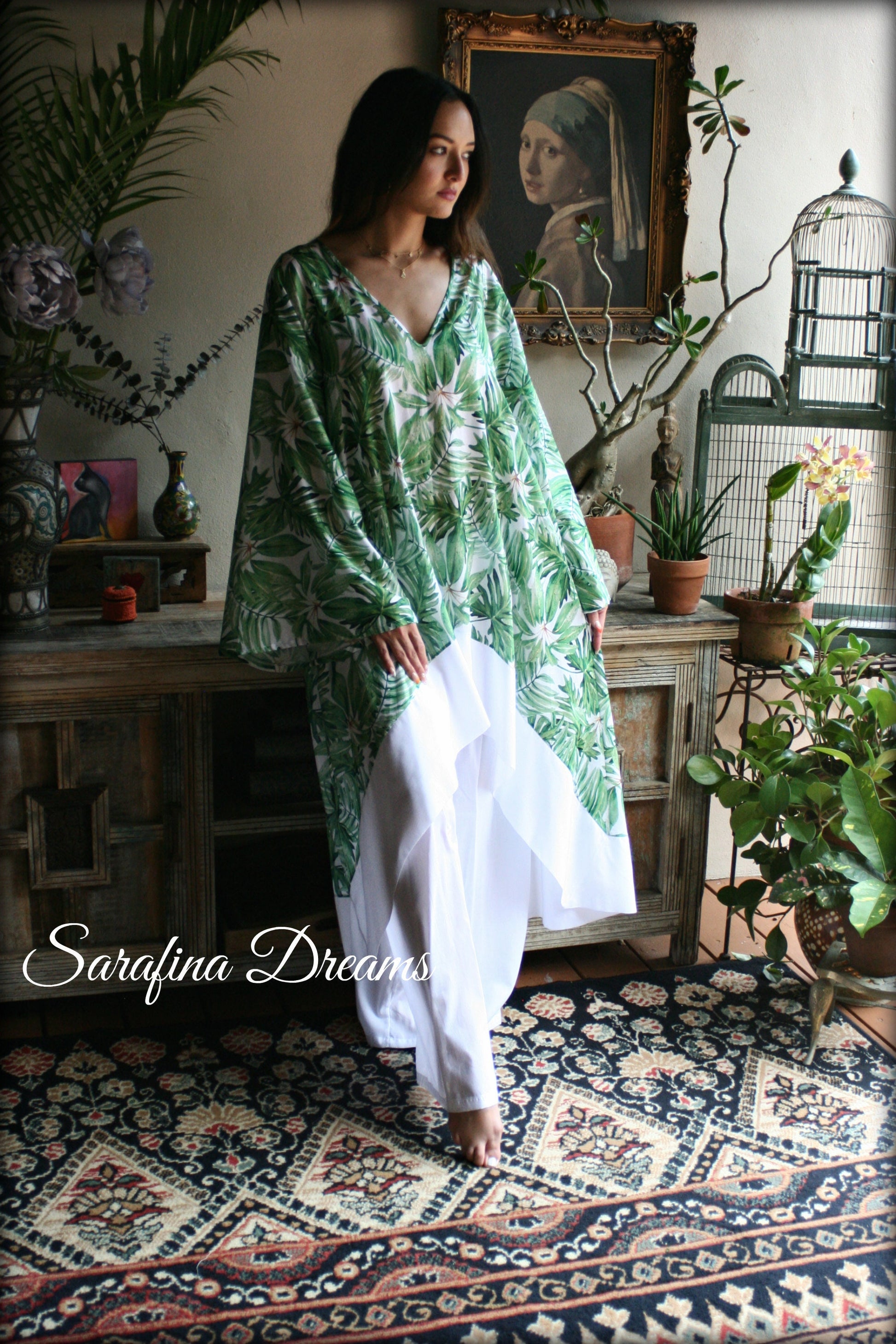 100% Cotton Tunic Pajama Tropical Bridal Cotton Sleepwear Cotton Nightgown Lounge Pajama Cruise Wear Honeymoon Cotton Lingerie