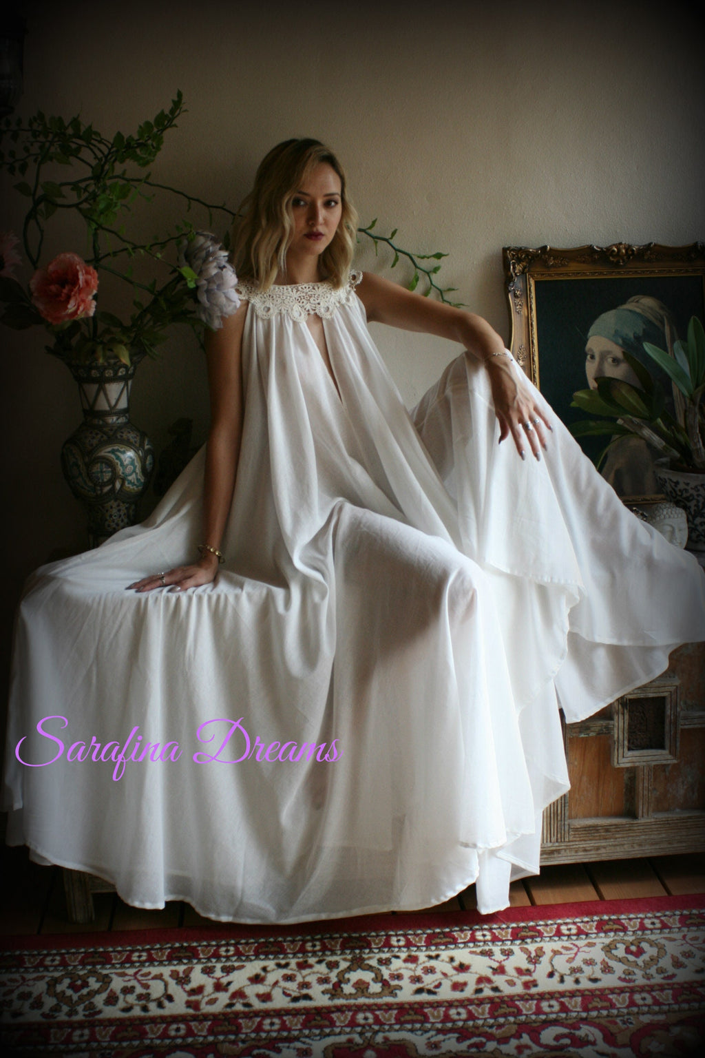 100% Cotton Nightgown Jane Austen Full Sweep Lingerie Sleepwear Nightgown Cotton Lingerie Honeymoon Cotton Sleepwear