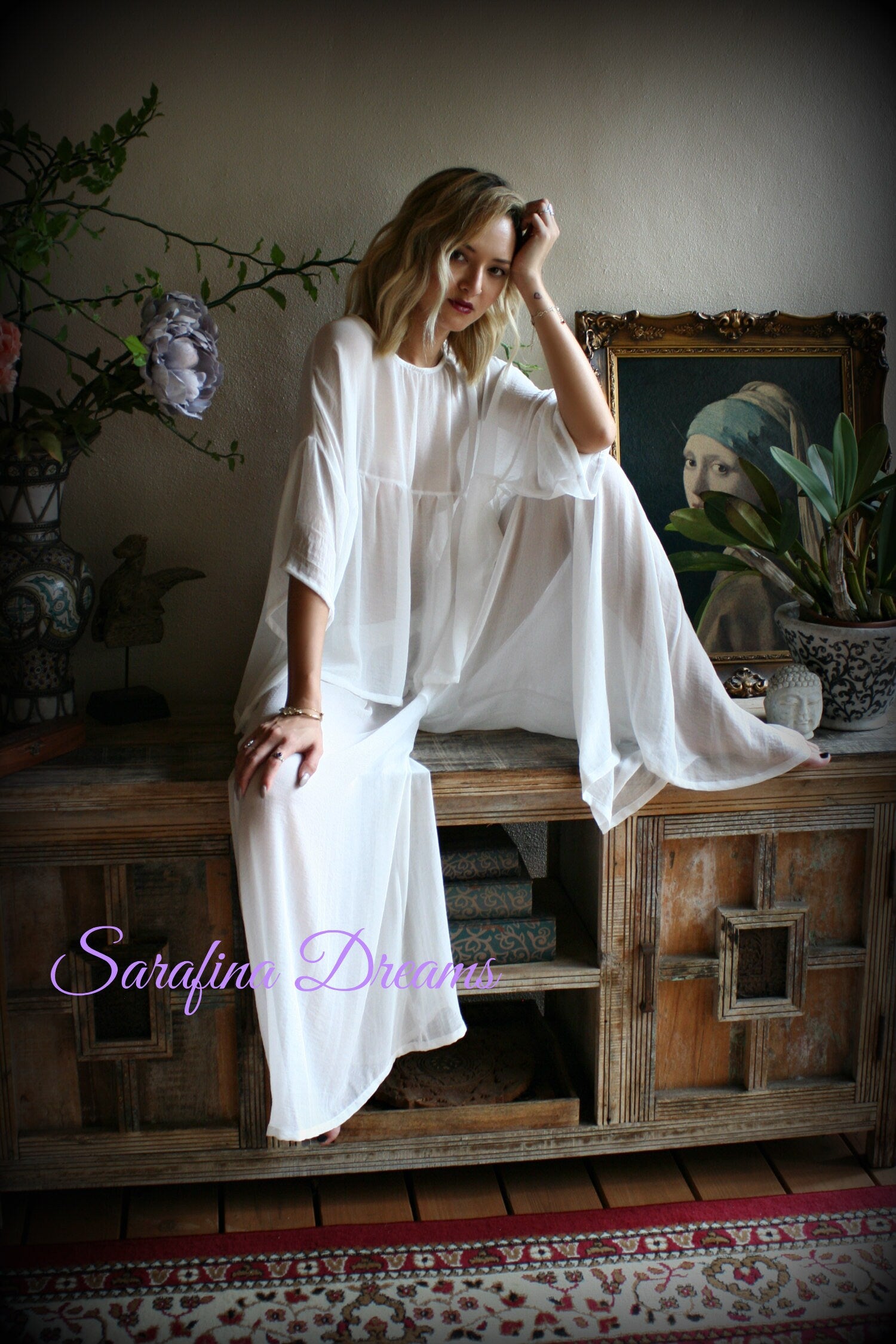 Bridal Chiffon Pajama's Bridal Sleepwear Wedding Lingerie Bridal Chiffon Lingerie Chiffon Sleepwear White Lingerie