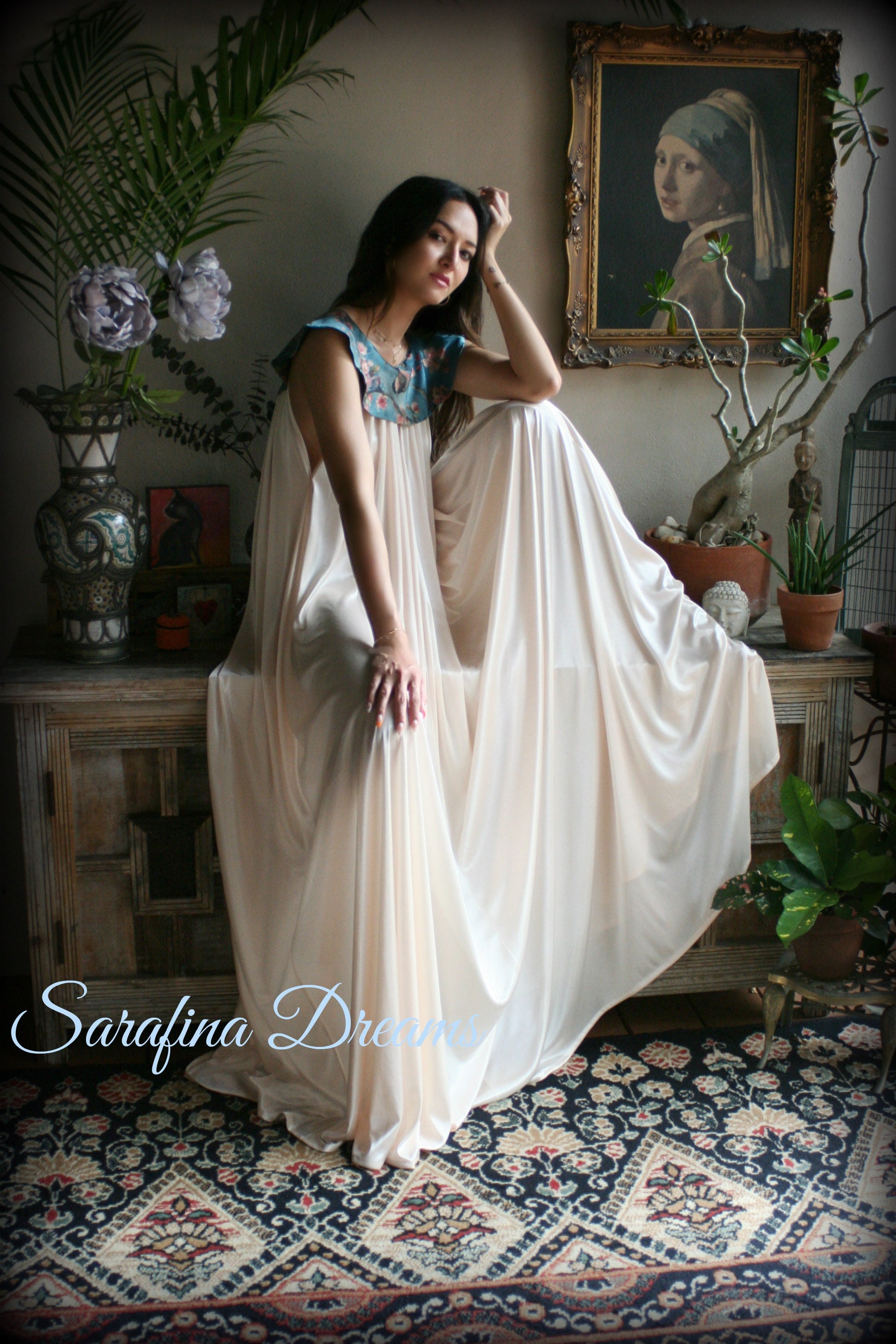 Satin Nightgown Champagne Nightgown Print Collar Bridal Sleepwear Wedding Lingerie Satin Lingerie