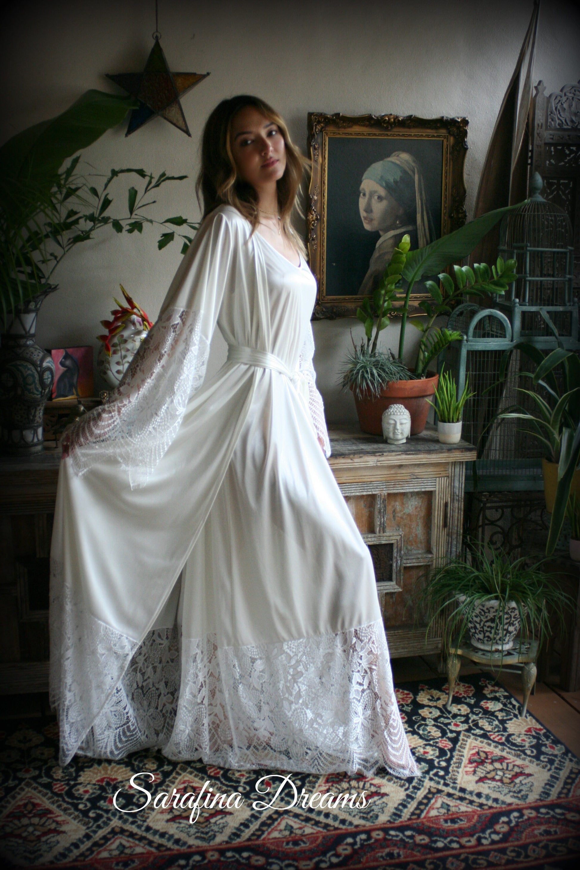 Bridal Satin And Lace Robe Wedding Sleepwear Bridal Robe Lingerie Wedding Lingerie Lace Sleepwear Honeymoon Kimono Lingerie