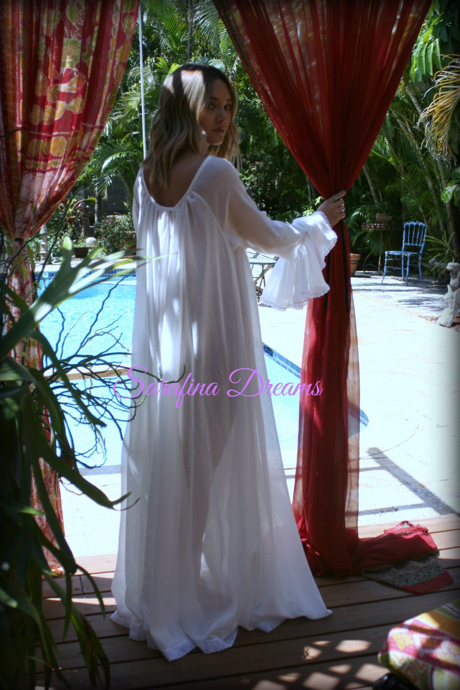 White Cotton And Prints Long Sleeve Nightgown Jane Austen Cotton Nightgown Cotton Lingerie White Cotton Sleepwear Cotton Gown