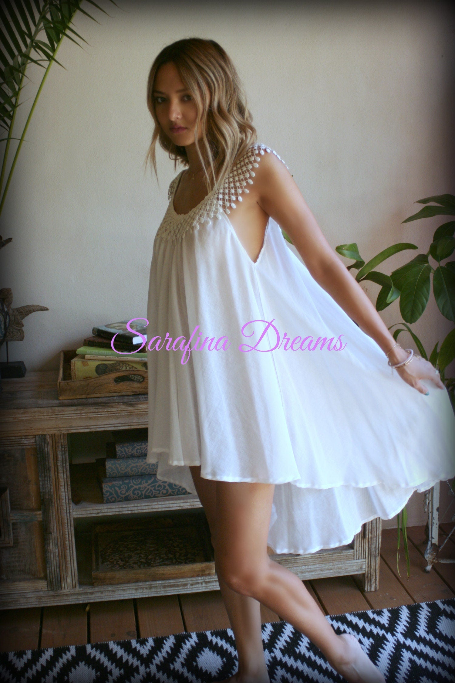 Cotton Baby Doll Nightgown Honeymoon Train Cotton Lingerie Bohemian Sleepwear Lace Lingerie Wedding Nightgown