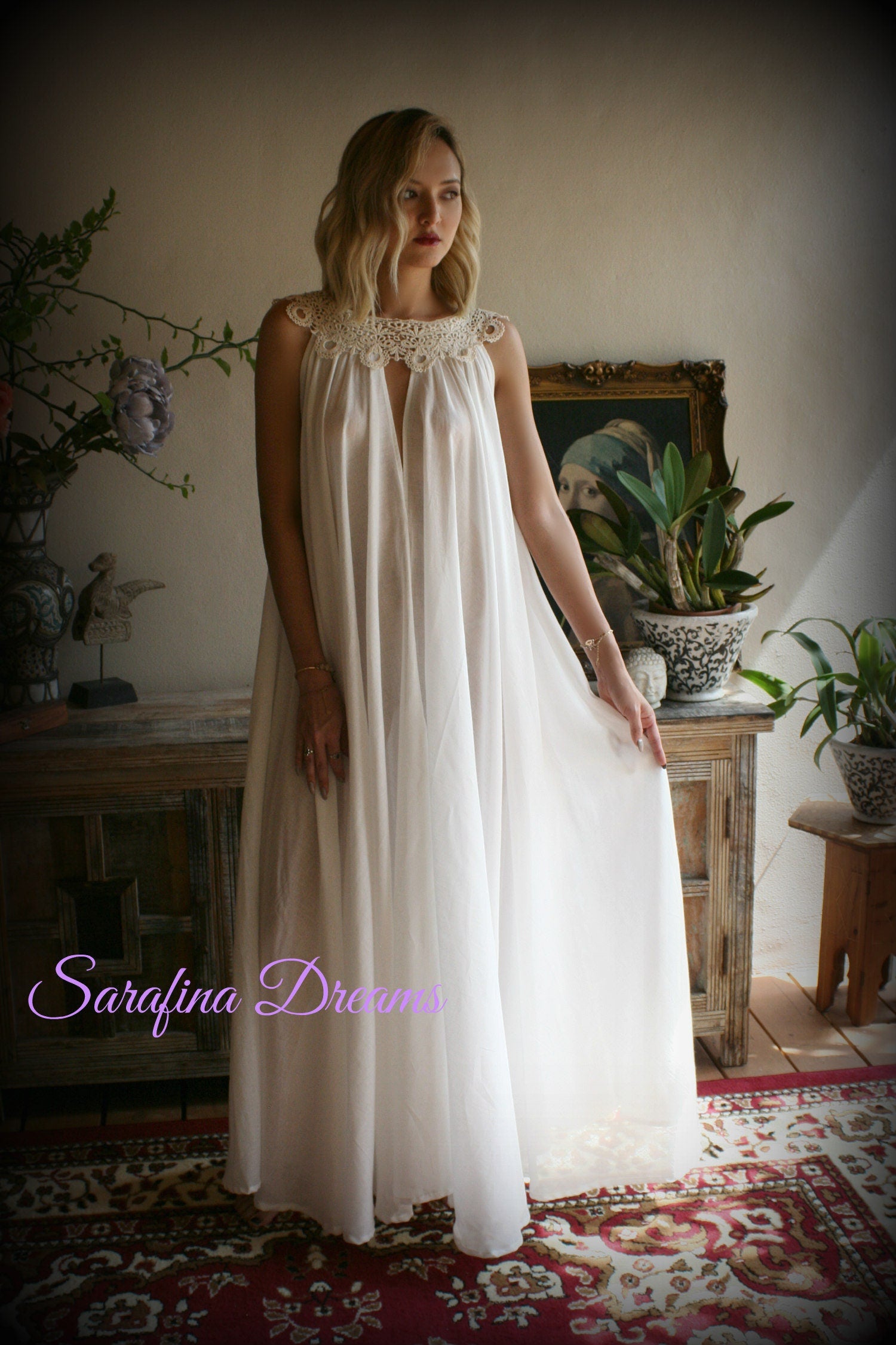 100% Cotton Nightgown Jane Austen Full Sweep Lingerie Sleepwear Nightgown Cotton Lingerie Honeymoon Cotton Sleepwear