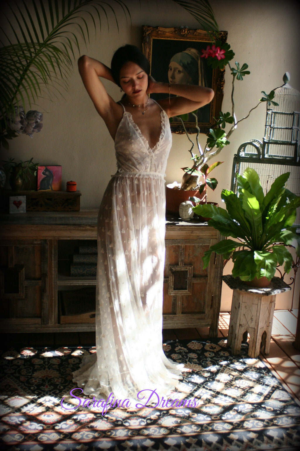 Bridal Nightgown Backless Lace Wedding Sleepwear Bridal Lingerie  Ivory Lace Lingerie Lace Lingerie Wedding Nightgown Honeymoon Lingerie