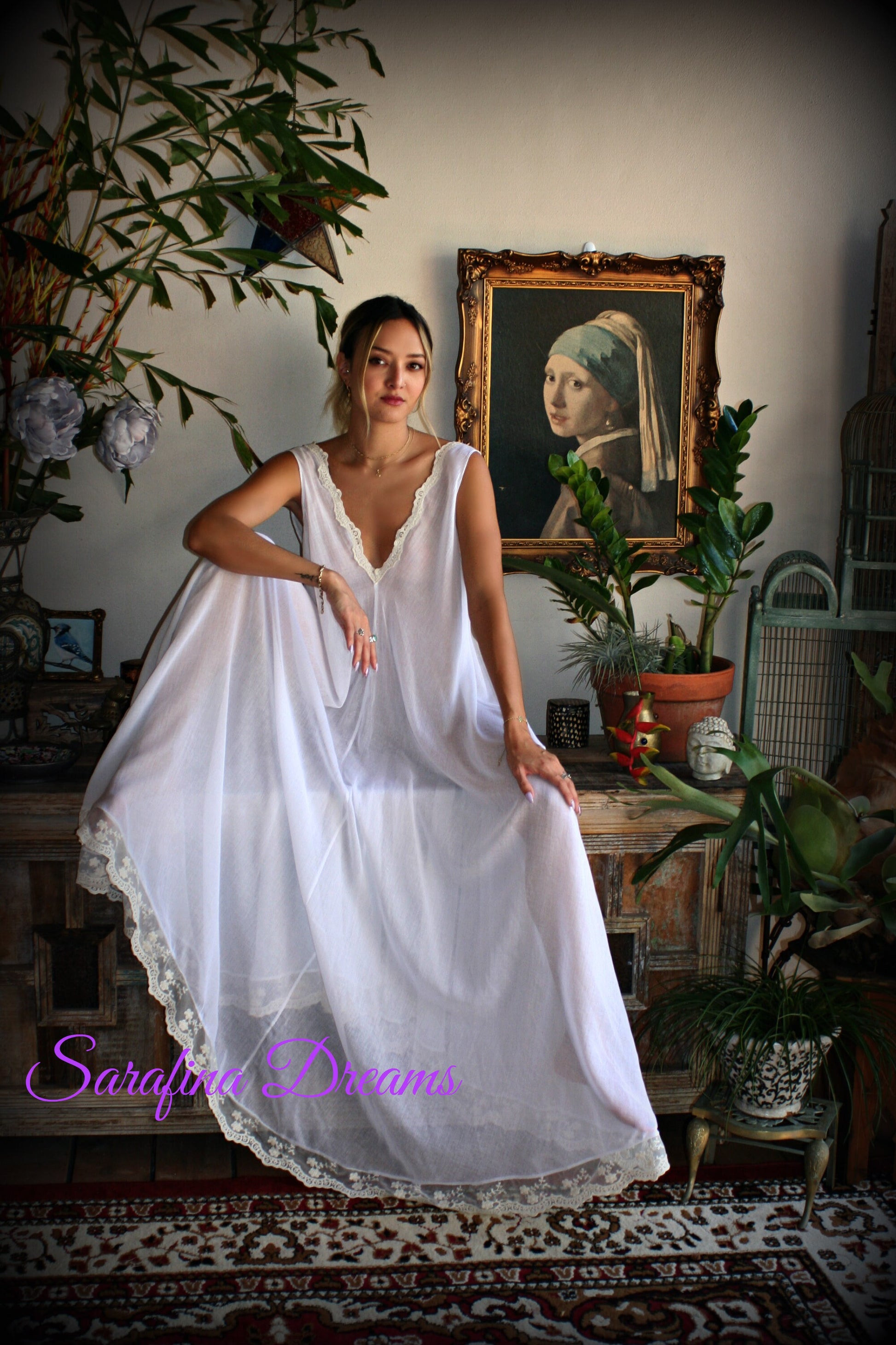 Cotton Nightgown White Cotton Sleepwear Backless Dress Nightgown Cotton Bridal Nightgown Honeymoon Cotton Lingerie Bridal Lingerie