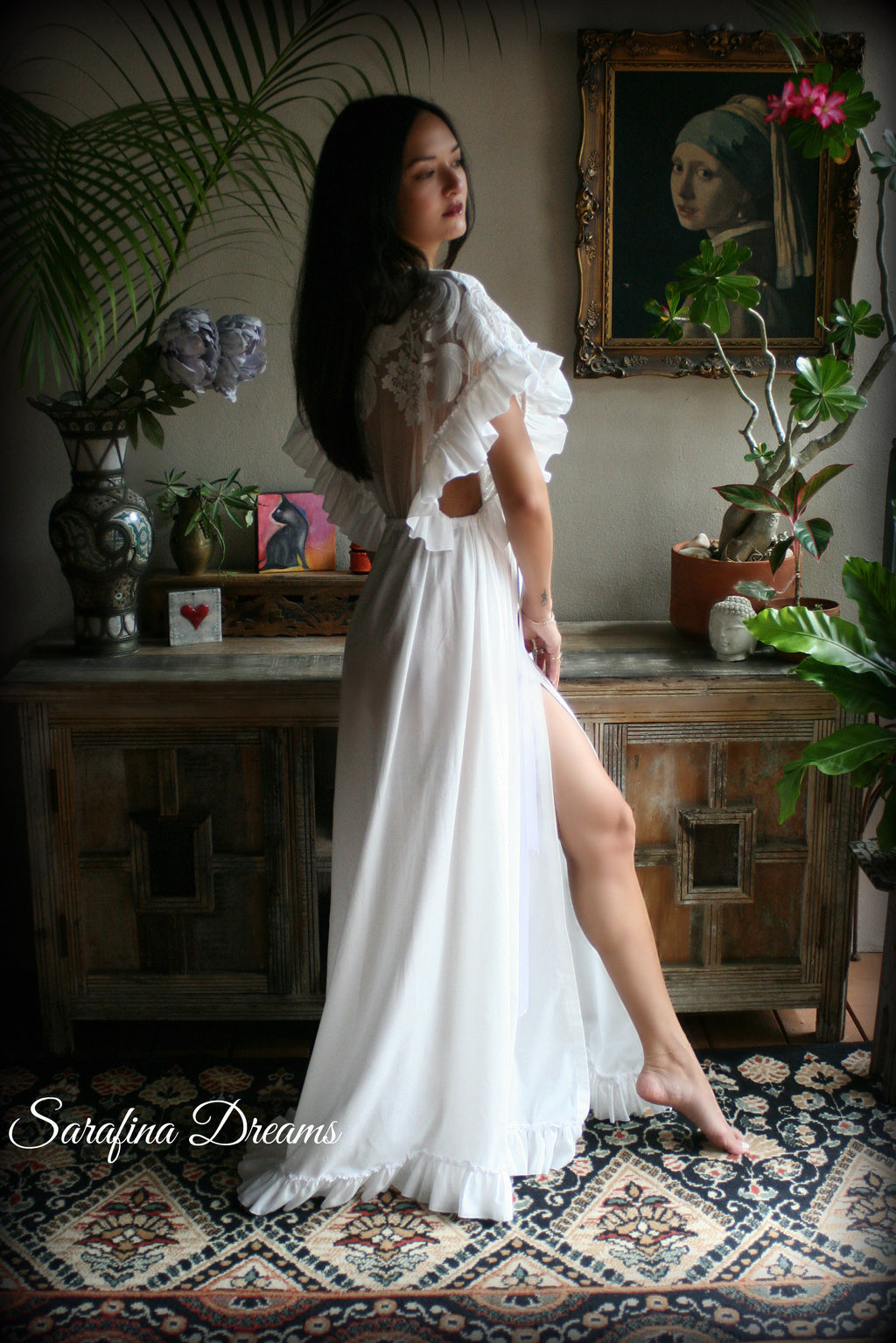 Cotton Nightgown Victorian Cotton Sleepwear Jane Austen Sleepwear Cotton Lingerie Embroidered Lace Cotton Bridal Sleepwear
