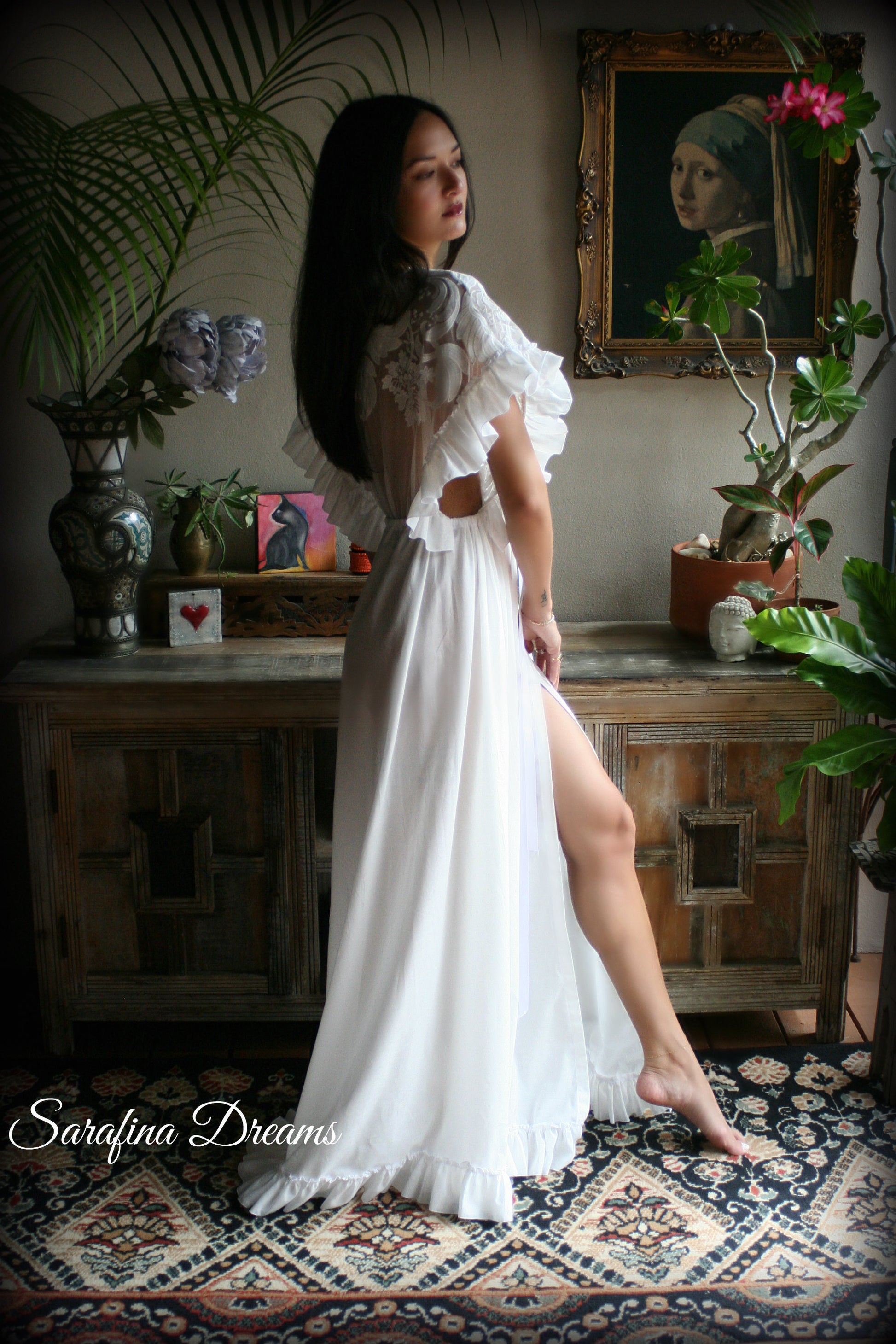 Cotton Nightgown Victorian Cotton Sleepwear Jane Austen Sleepwear Cotton Lingerie Embroidered Lace Cotton Bridal Sleepwear