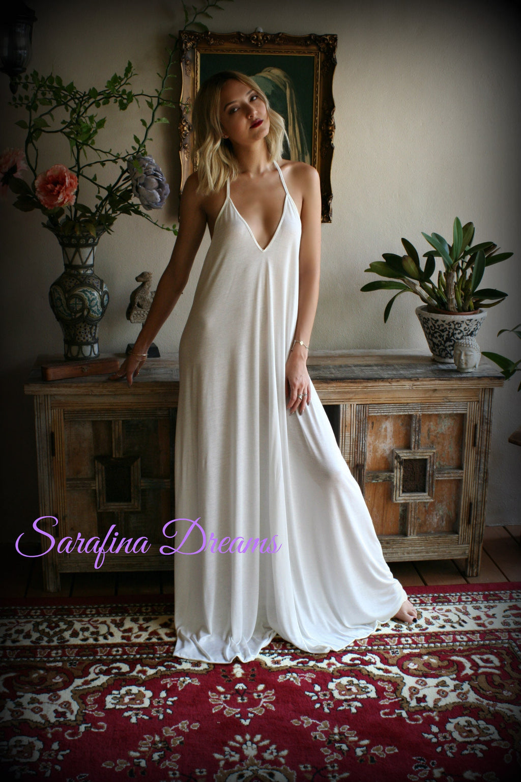Bridal Silk Knit Backless Nightgown Wedding Lingerie Bridal Lingerie Wedding Nightgown Honeymoon Sleepwear Silk Lingerie Halter nightgown