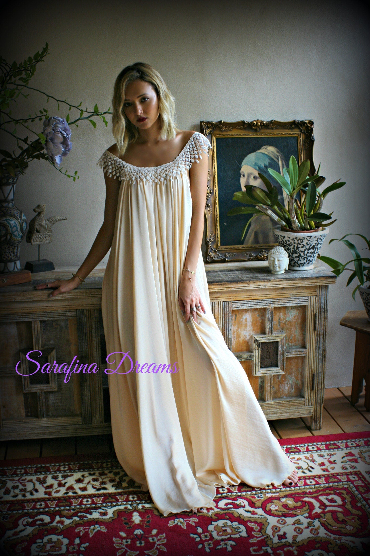 Satin Nightgown Blush White Satin Lingerie Satin Bridal Nightgown Wedding Lingerie Bridal Lace Sleepwear Satin Sleepwear Bridal Lingerie