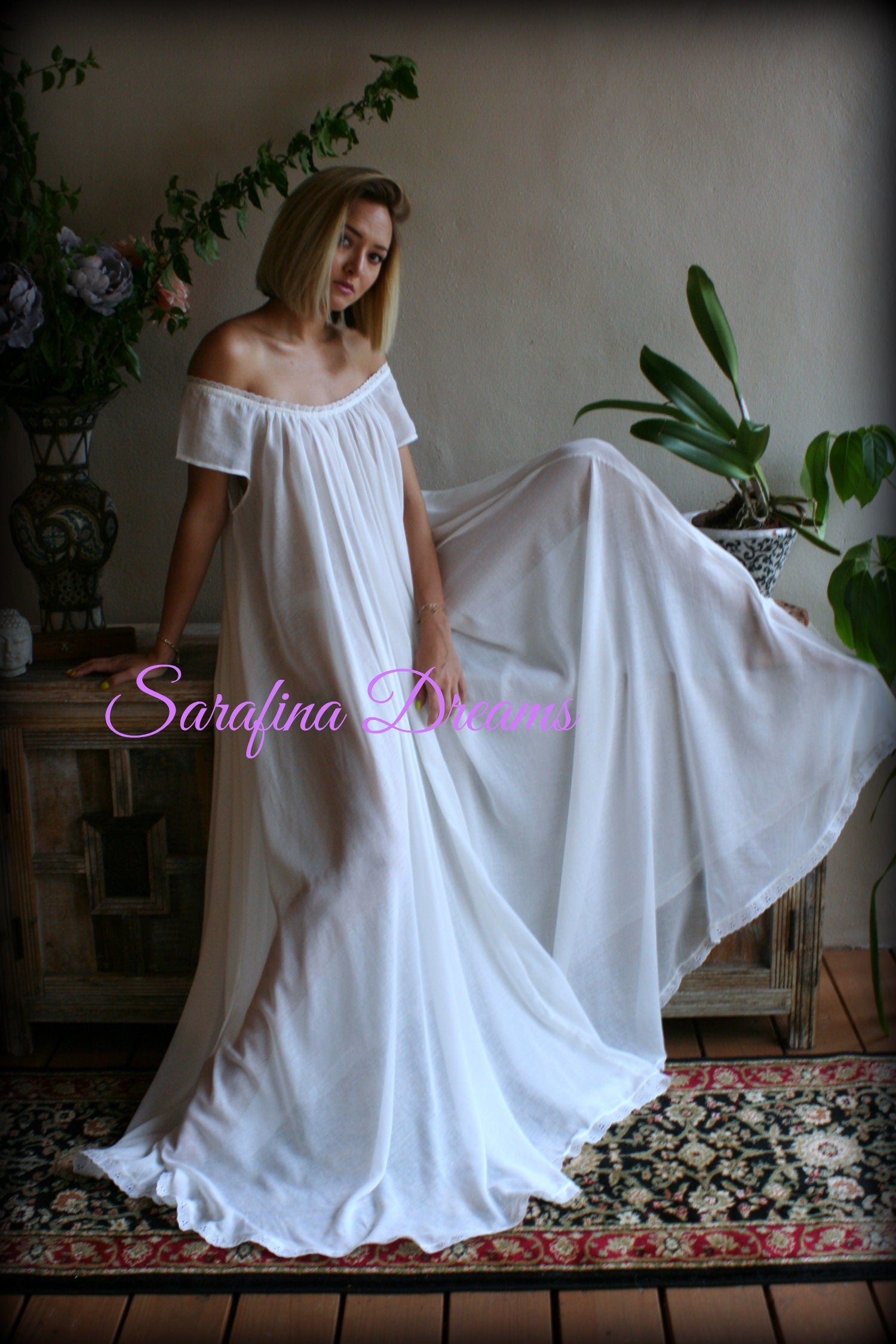 100% Cotton Nightgown Cap Sleeve Jane Austen Full Sweep Lingerie Sleepwear White Cotton Nightgown Cotton Lingerie Honeymoon Cotton Sleepwear
