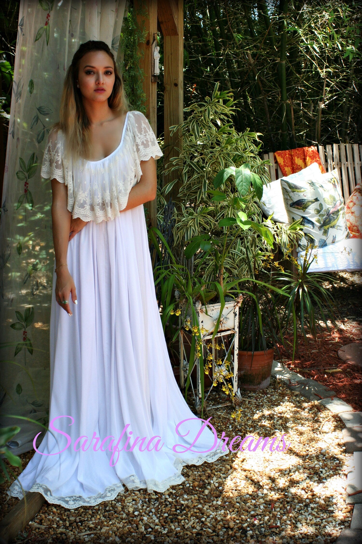 Bridal Nightgown Cotton Nightgown Lace Bridal Cotton Lingerie Angel Full Swing Nightgown Wedding Sleepwear White Lingerie
