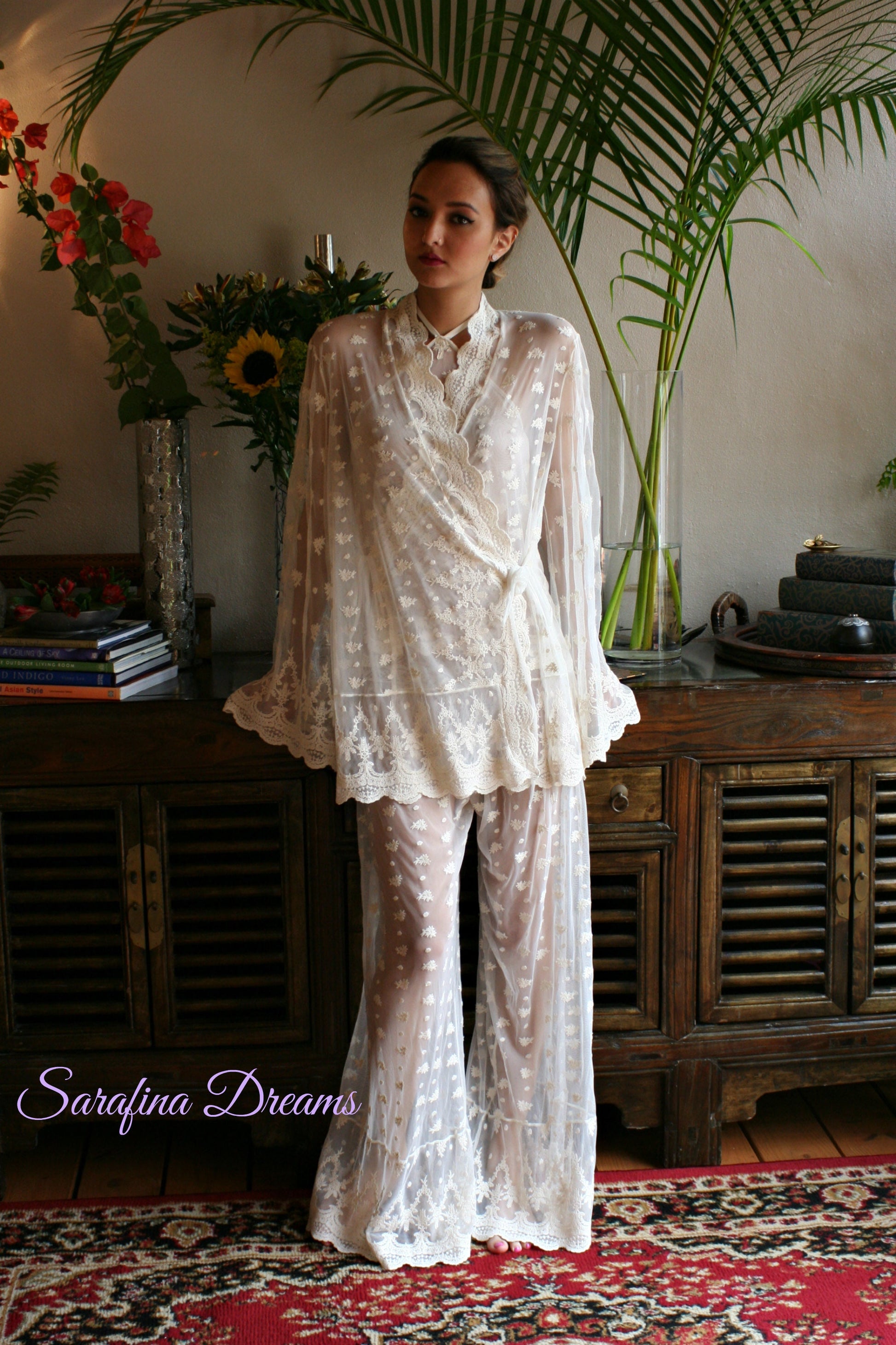 Lace Halter Pajama Bridal Lingerie Bridal Sleepwear Wedding Lingerie Lace Lingerie Wedding Pajamas
