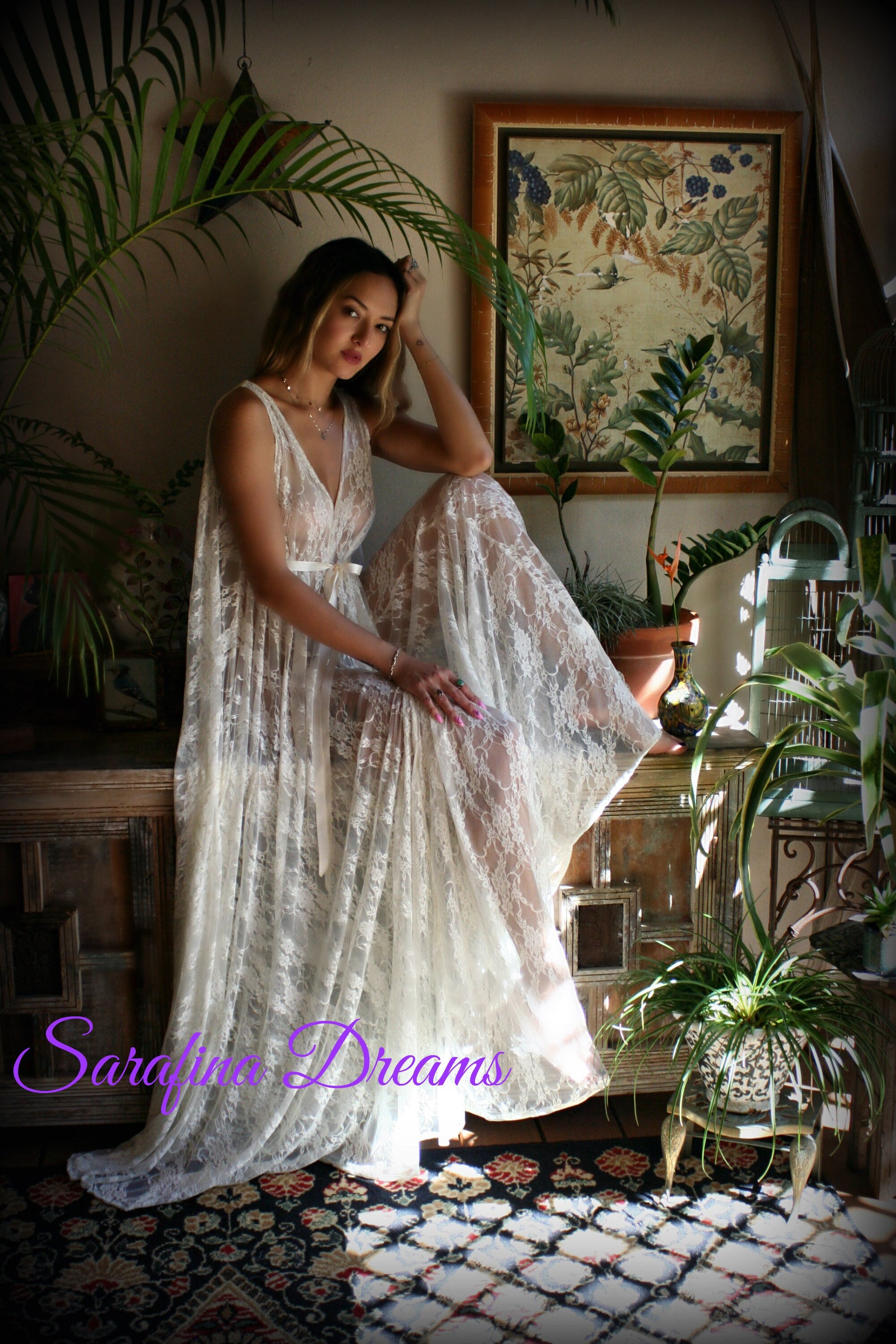 Lace Backless Nightgown Lace Lingerie Ivory Lace Sleepwear Bridal Nightgown Ivory Nightgown Wedding Sleepwear Bridal Lingerie