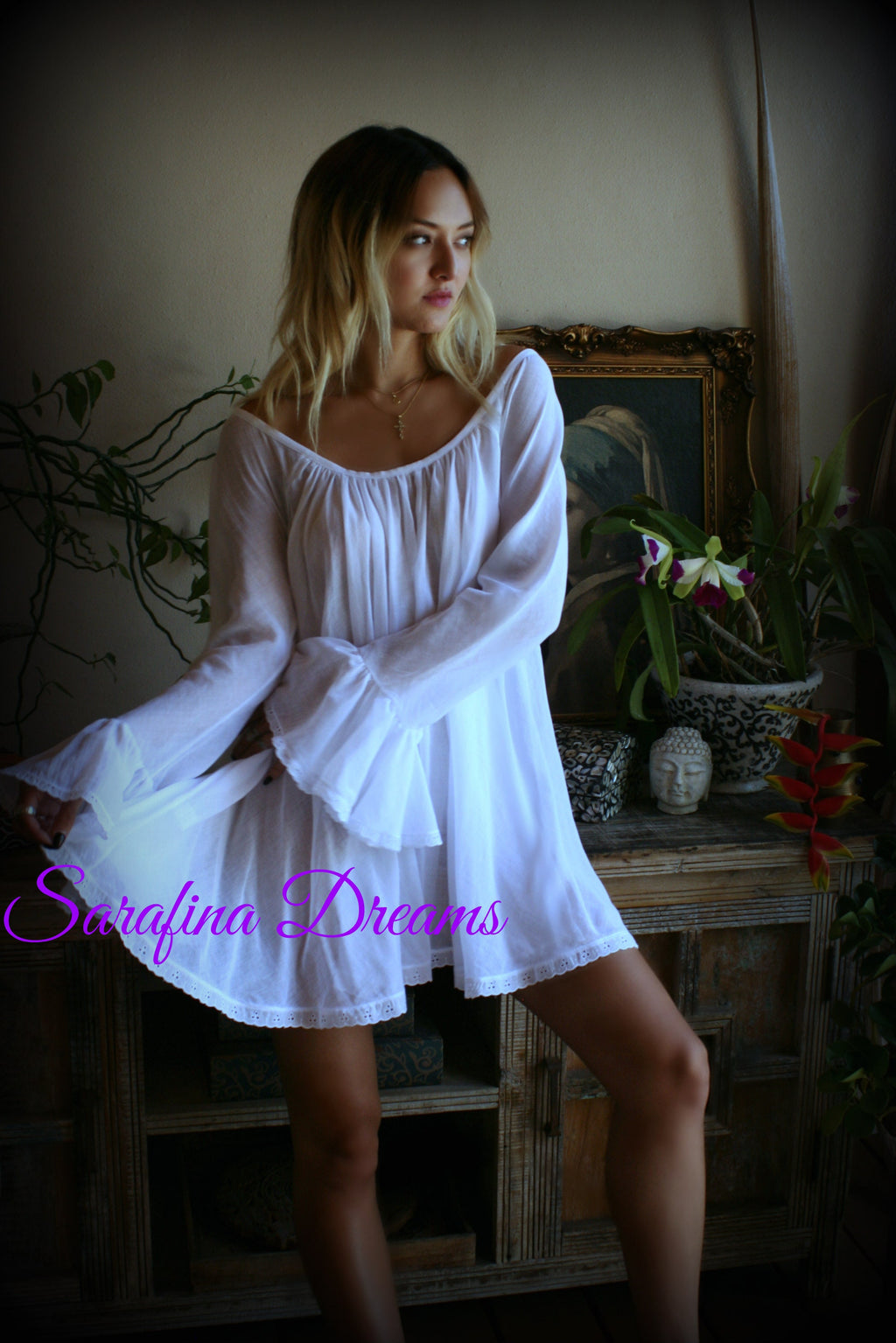 100% Cotton Jane Austen White And Print Cotton Baby Doll Nightgown Bridal Lingerie Wedding Sleepwear Cotton Sleepwear Honeymoon Lingerie