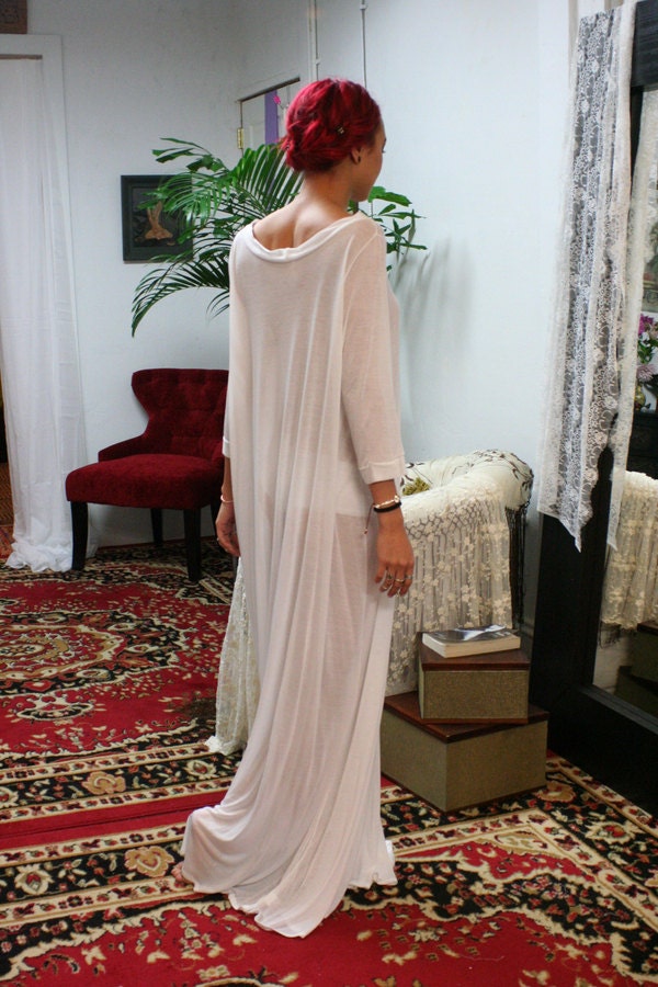 Bridal Silk Knit T Shirt Nightgown Semi Sheer Silk Honeymoon Wedding Lingerie Sleepwear Silk Blend Lingerie Nightgown