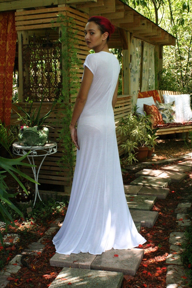 Ivory Silk Knit Bridal Nightgown Wedding Lingerie Keyhole Tie Front silk Sleepwear Honeymoon Lingerie Night Gown Bridal Sleepwear