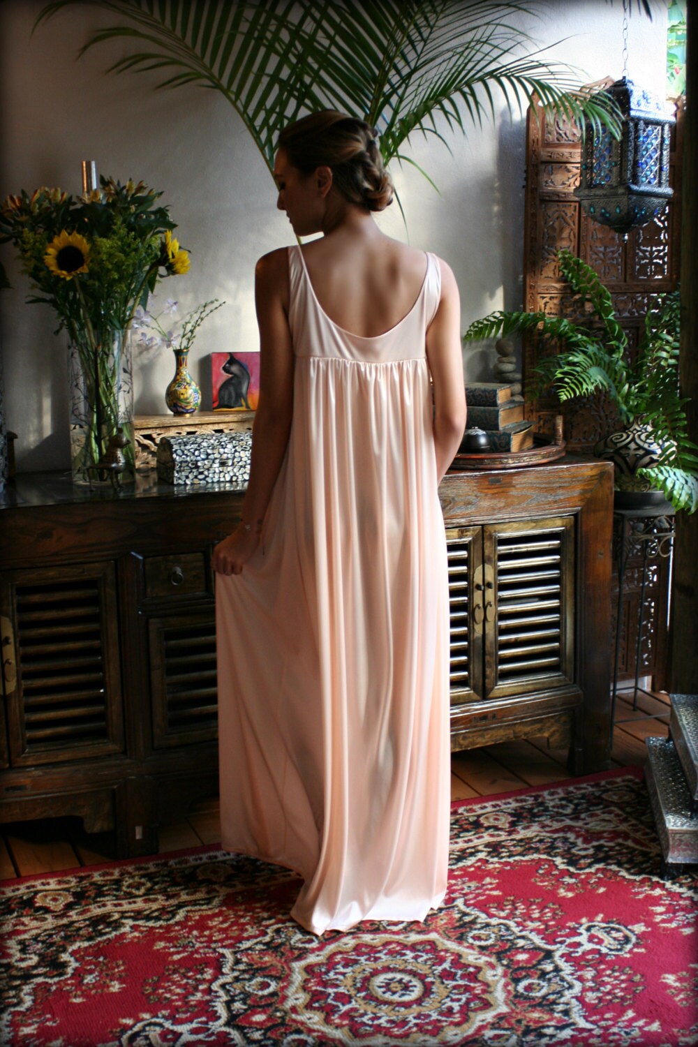 Satin Nightgown Satin Lingerie Assorted Colors Basic Luxury Satin Sleepwear Satin Nightgown