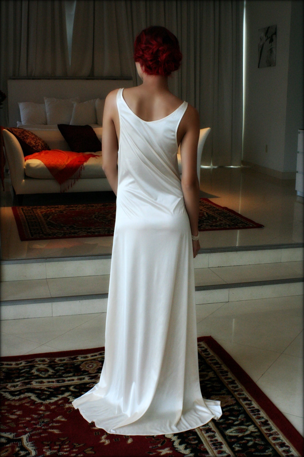 Bridal Nightgown Satin Slip Dress Liner Bridal Slip Wedding Slip Formal Length Slip Bridal Lingerie Wedding Lingerie Sleepwear