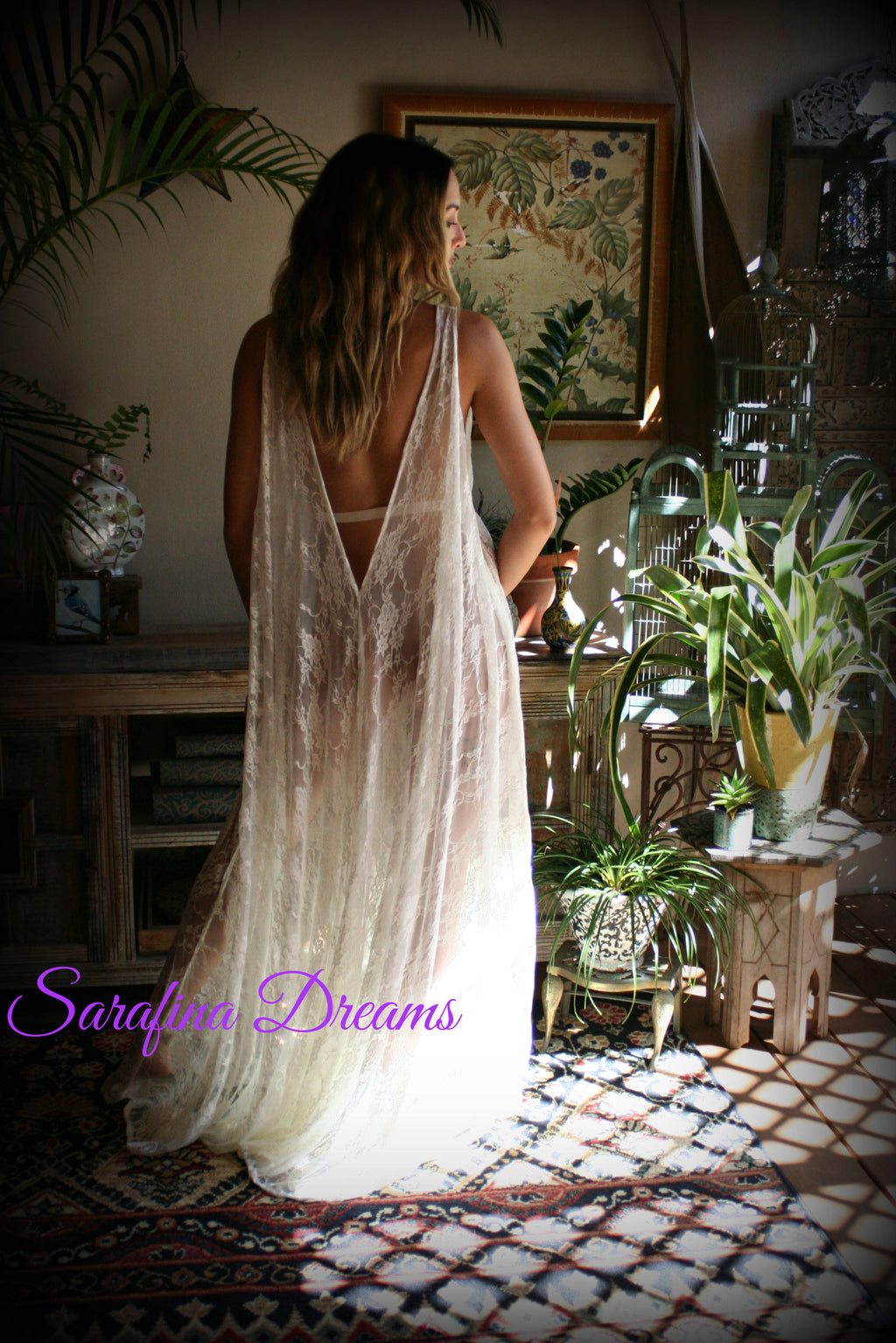Lace Backless Nightgown Lace Lingerie Ivory Lace Sleepwear Bridal Nightgown Ivory Nightgown Wedding Sleepwear Bridal Lingerie