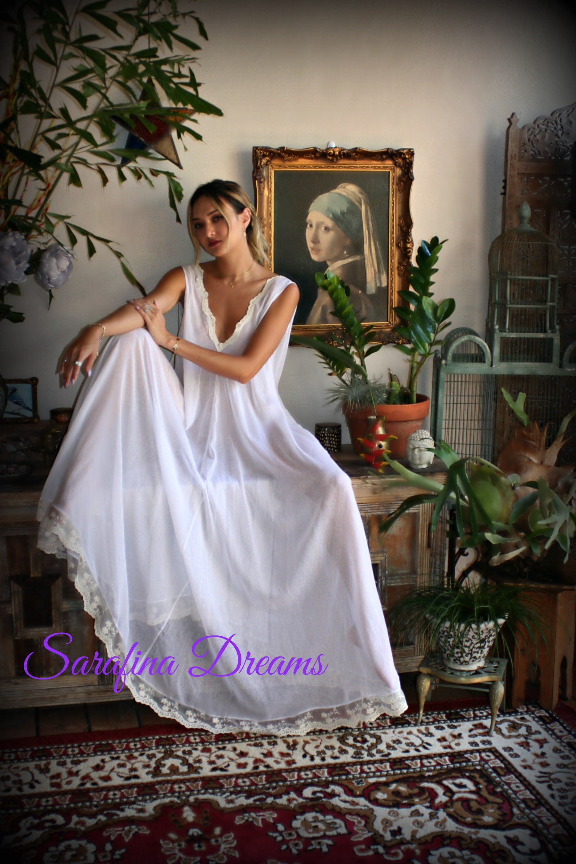 Cotton Nightgown White Cotton Sleepwear Backless Dress Nightgown Cotton Bridal Nightgown Honeymoon Cotton Lingerie Bridal Lingerie