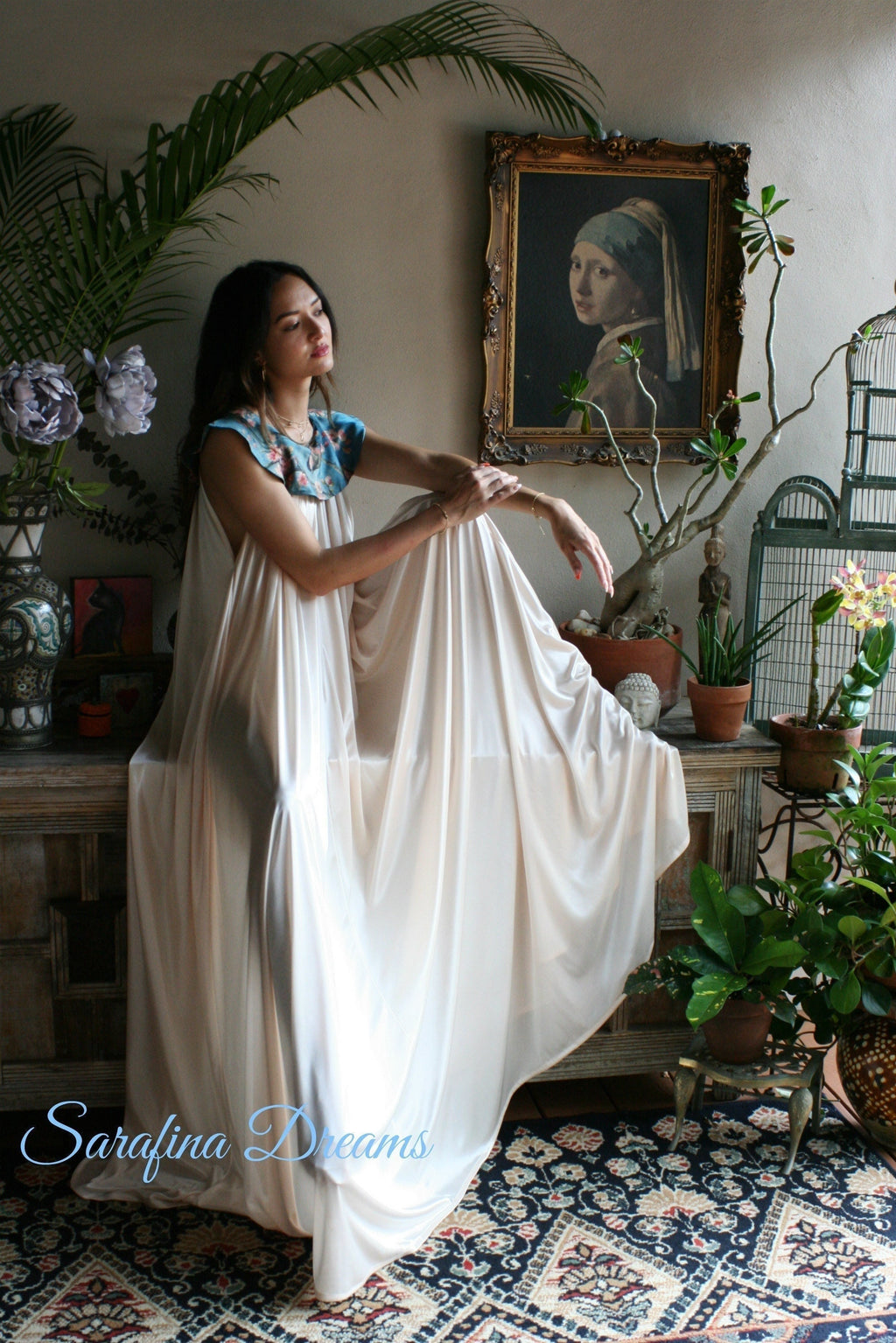 Satin Nightgown Champagne Nightgown Print Collar Bridal Sleepwear Wedding Lingerie Satin Lingerie