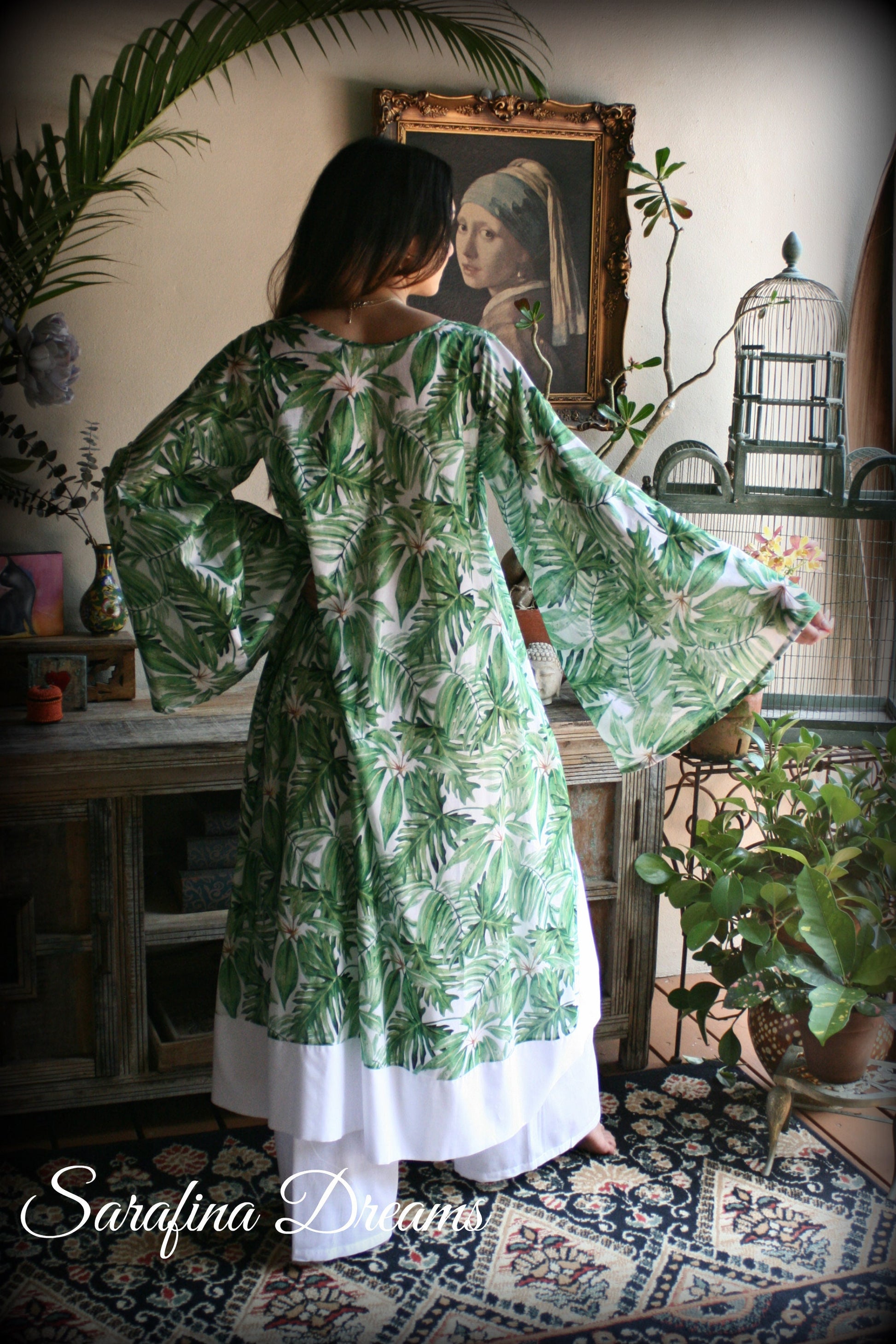 100% Cotton Tunic Pajama Tropical Bridal Cotton Sleepwear Cotton Nightgown Lounge Pajama Cruise Wear Honeymoon Cotton Lingerie