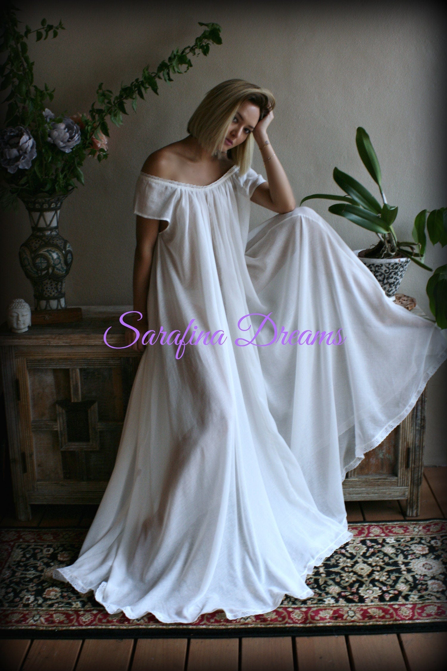 100% Cotton Nightgown Cap Sleeve Jane Austen Full Sweep Lingerie Sleepwear White Cotton Nightgown Cotton Lingerie Honeymoon Cotton Sleepwear