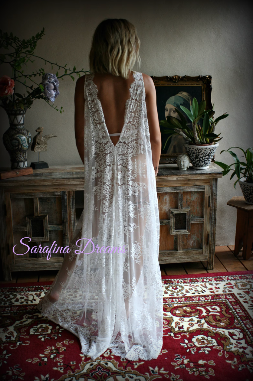 Bridal Lace Backless Nightgown, Honeymoon Lingerie