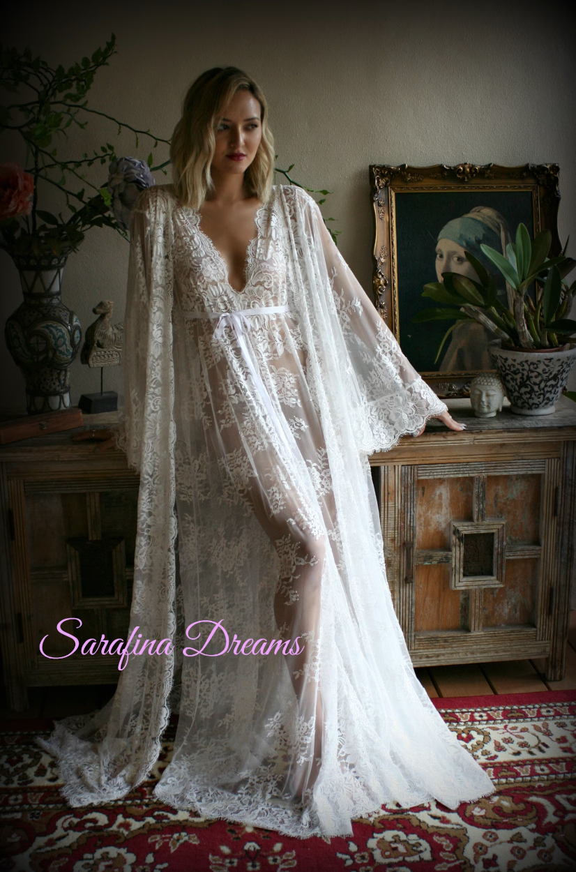 Bridal Lace Backless Nightgown, Honeymoon Lingerie